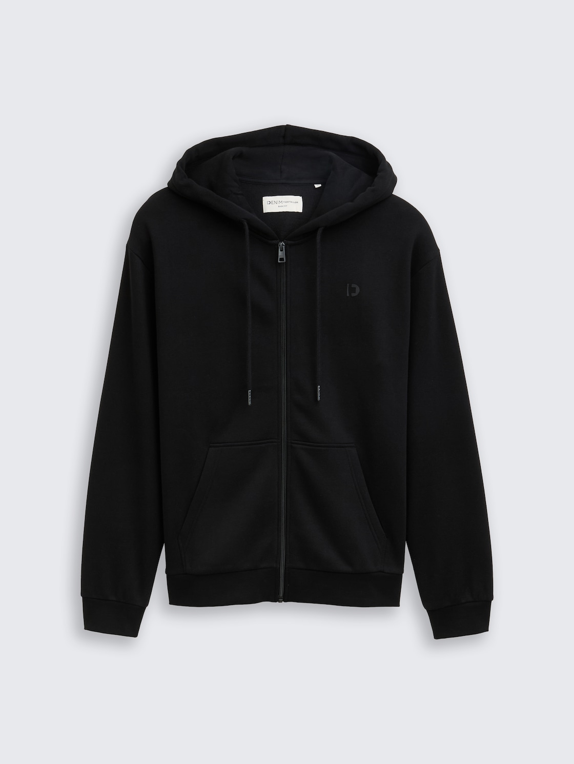 Hoodie Sweatjacke mit Logo-Print - Black - Vorder-Produkt-Ansicht