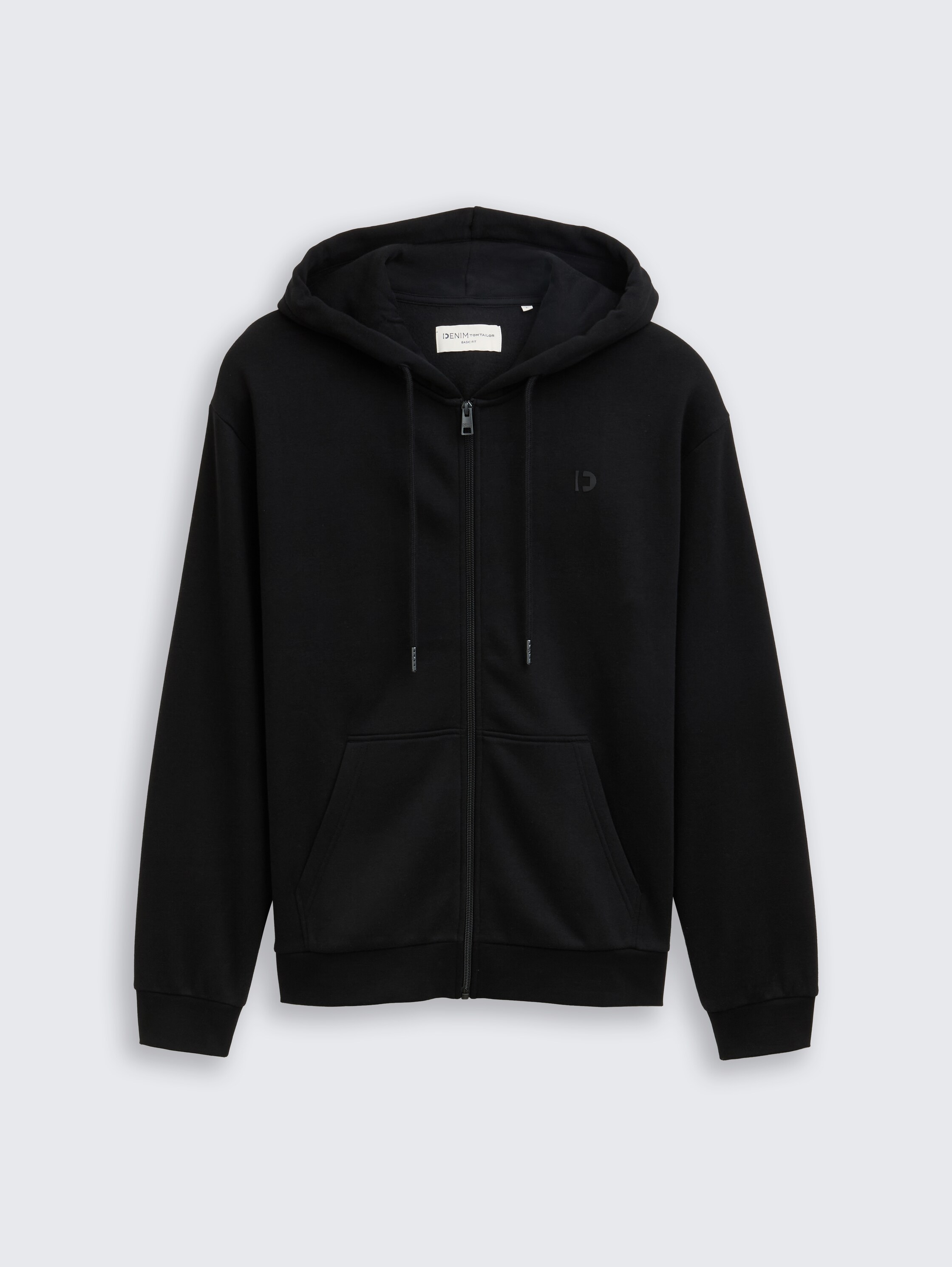 Hoodie Sweatjacke mit Logo-Print - Black - Vorder-Produkt-Ansicht