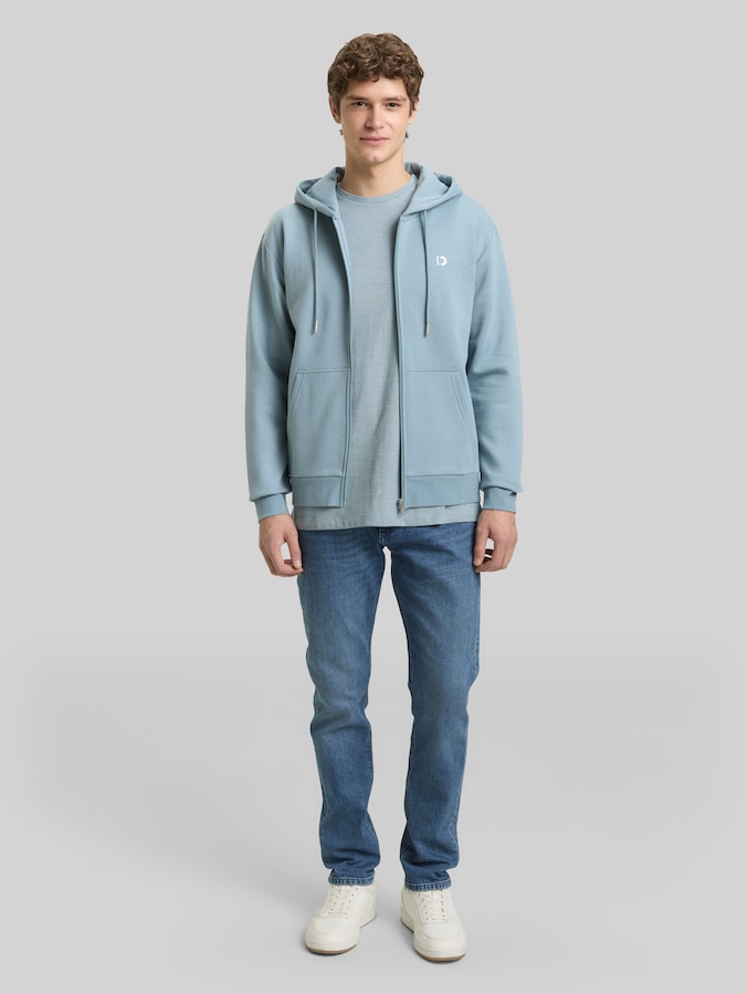 Hoodie Sweatjacke mit Logo-Print von Denim Male, citadel blue