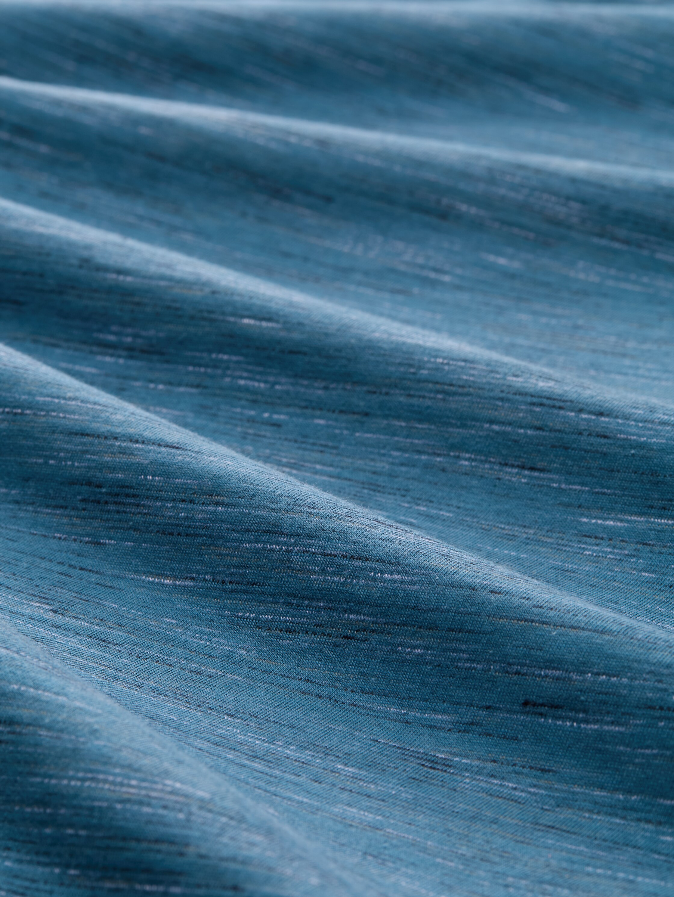 T-Shirt in Melange-Optik mit Brusttasche - real_teal_blue_multi_inject - 