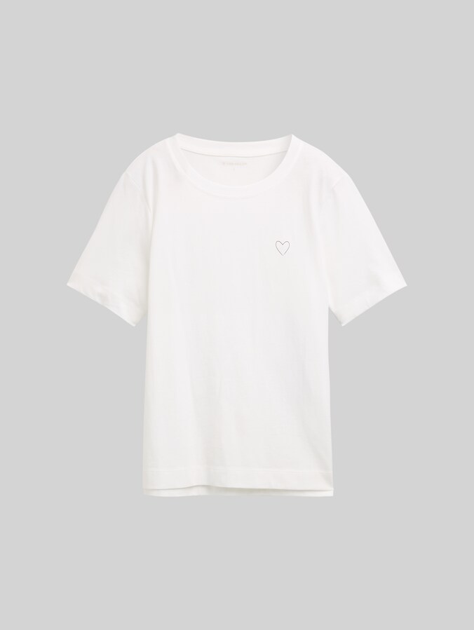 T-shirt van katoen door Women, Whisper White