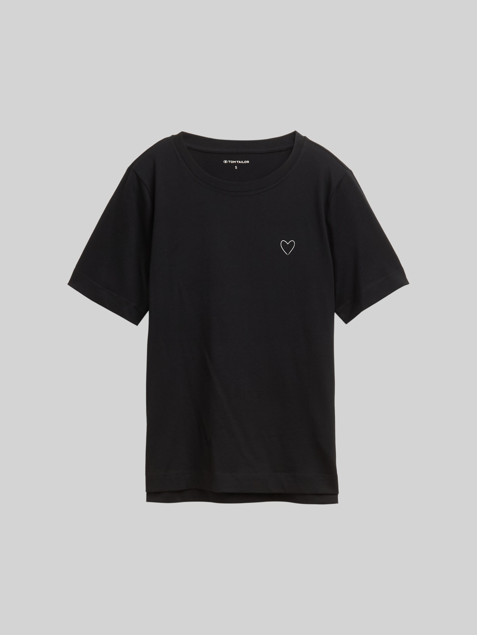 Cotton T-shirt - deep black - Front product view