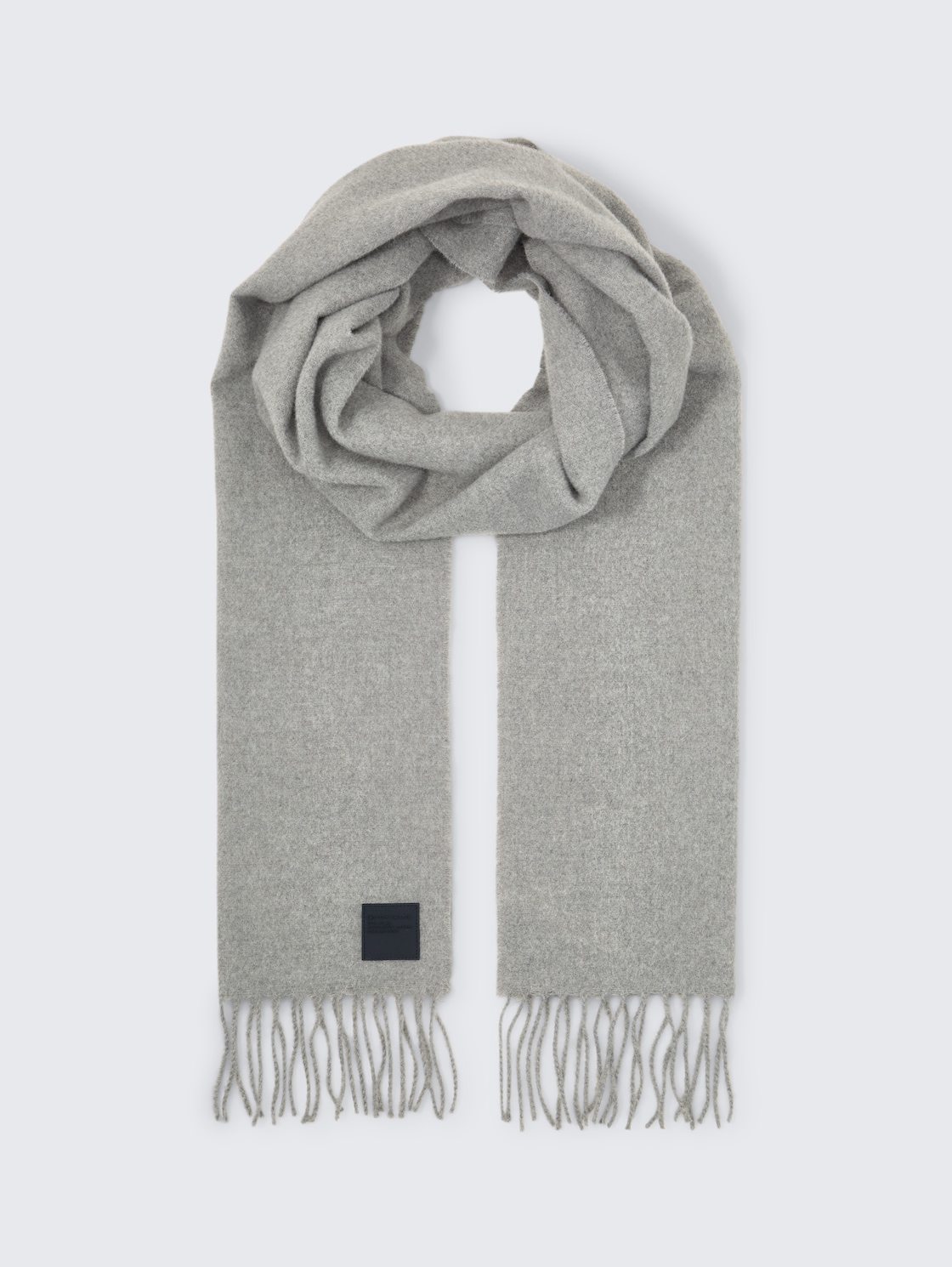 Schal mit Fransen - Light Soft Grey Melange - Vorder-Produkt-Ansicht