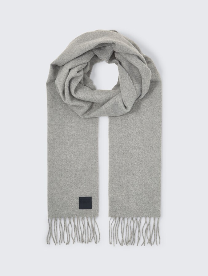 Sjaal met franjes door Men, Light Soft Grey Melange