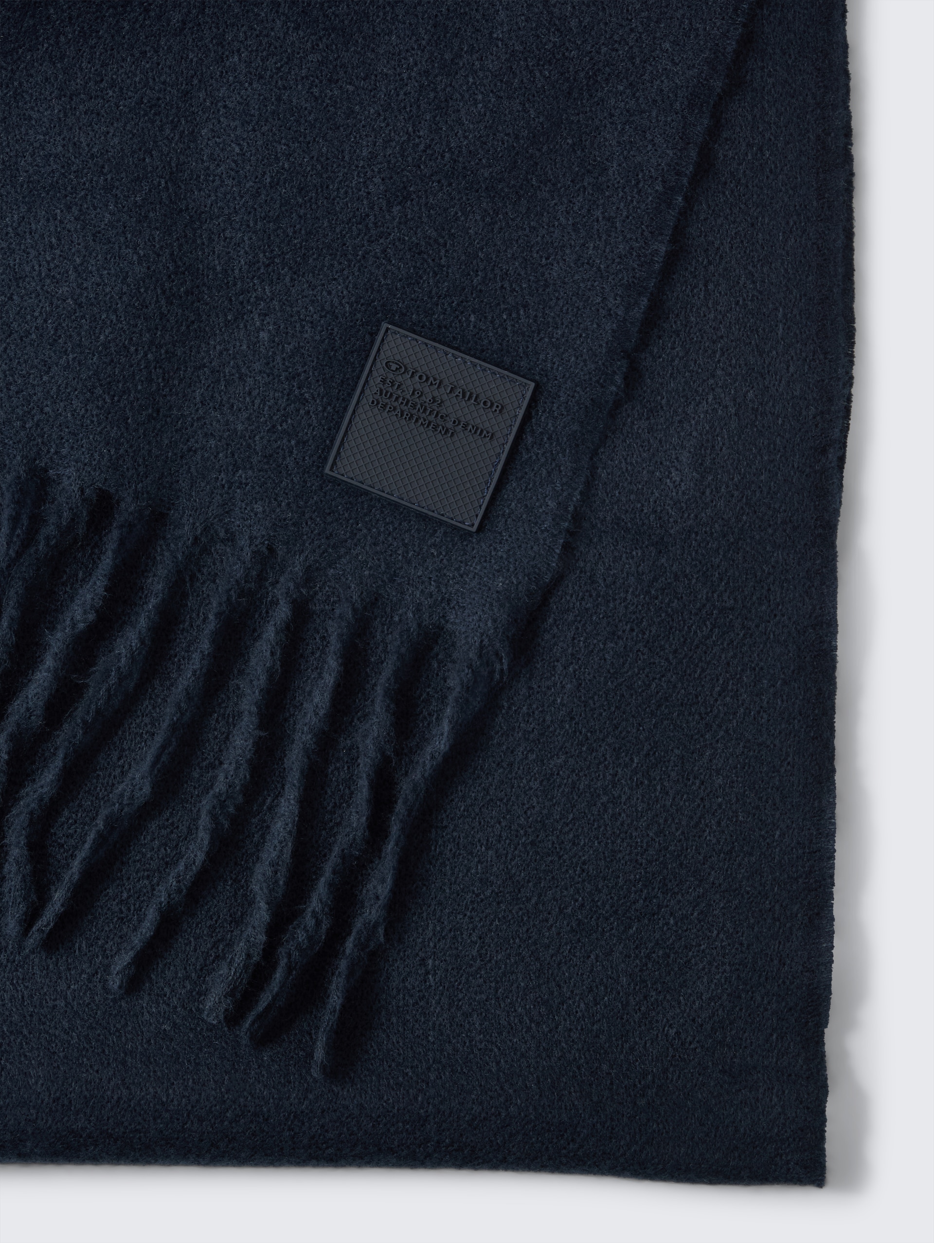 Schal mit Fransen - sky captain blue white melange - Material-Ansicht
