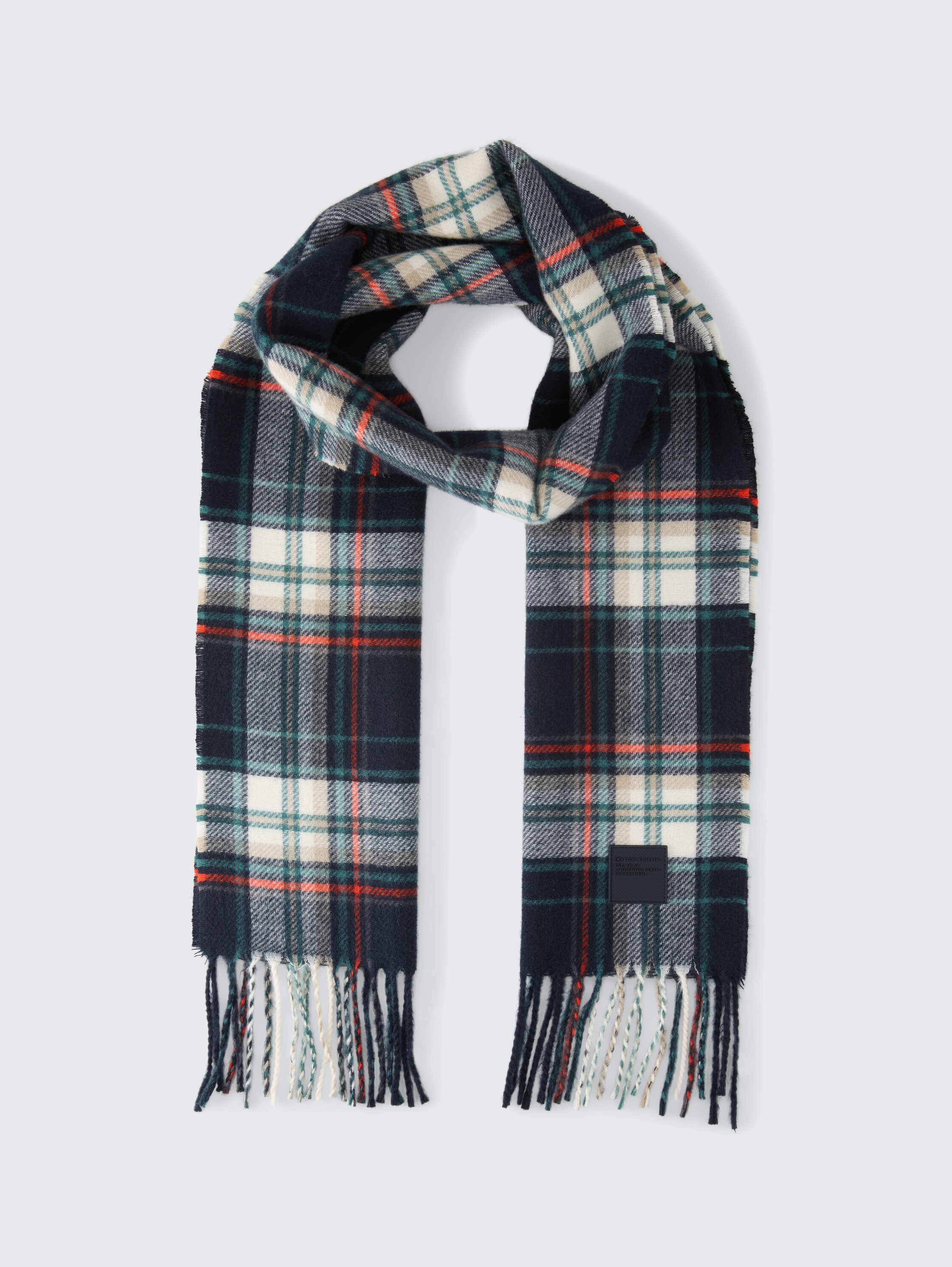 Écharpe à franges - navy multicolor check - Vue de face du produit