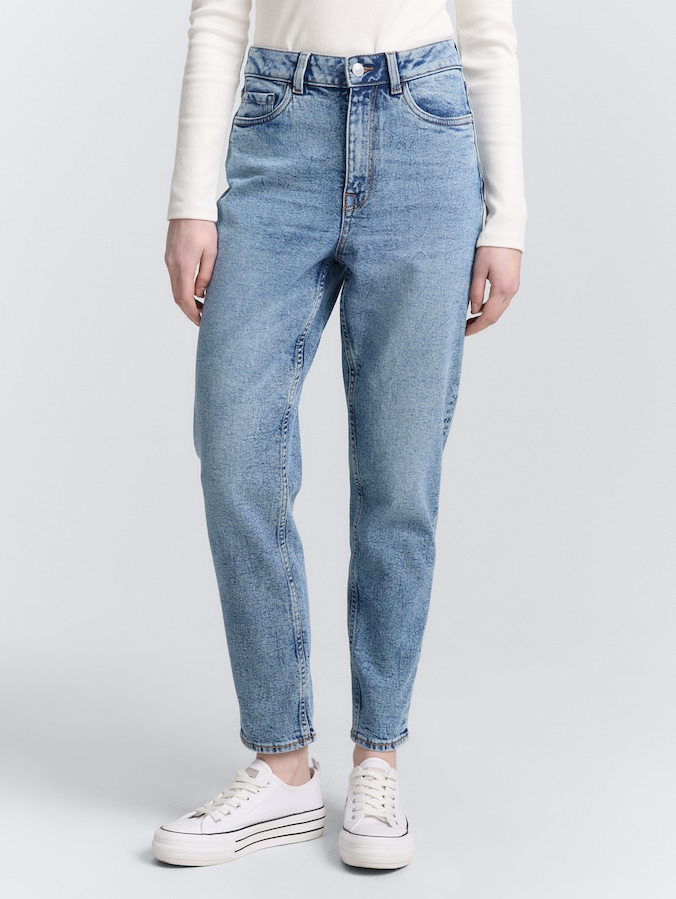 TTLINLEY MOM High Waist Ankle Jeans door Denim Female, Used Mid Stone Blue Denim