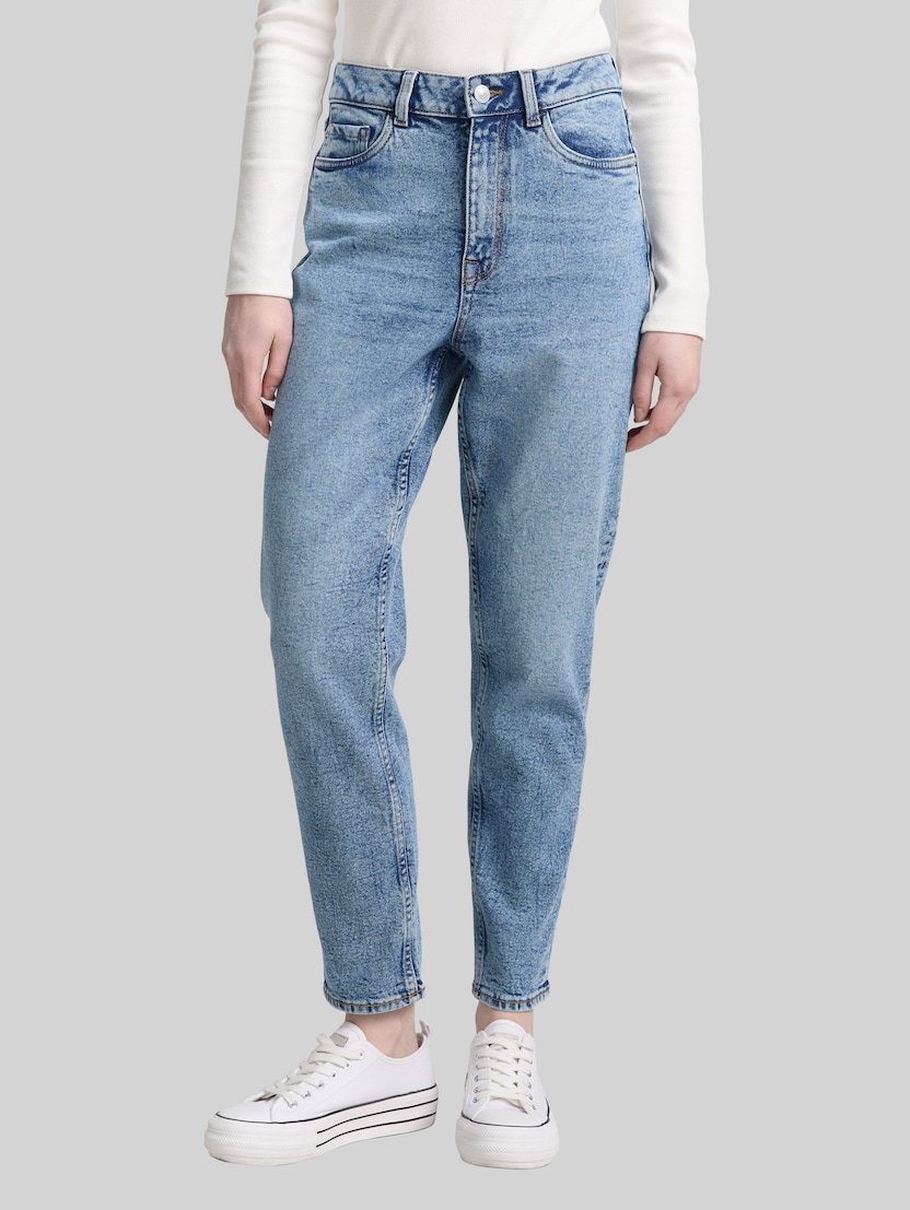 TTLINLEY MOM-jeans met hoge taille en enkellengte door Denim Female, Used Mid Stone Blue Denim