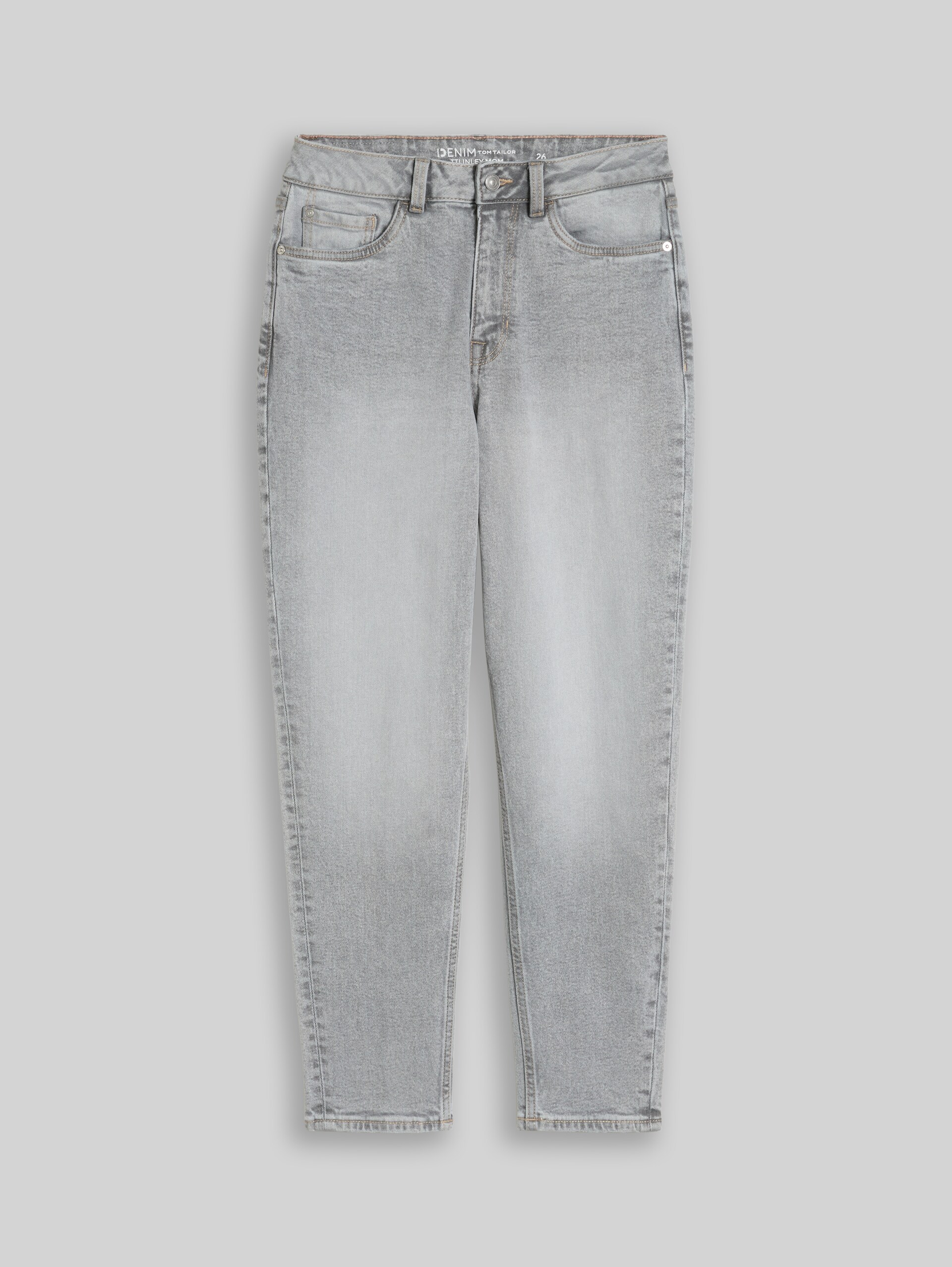 TTLINLEY MOM-jeans met hoge taille en enkellengte - used light stone grey denim - Product vooraanzicht