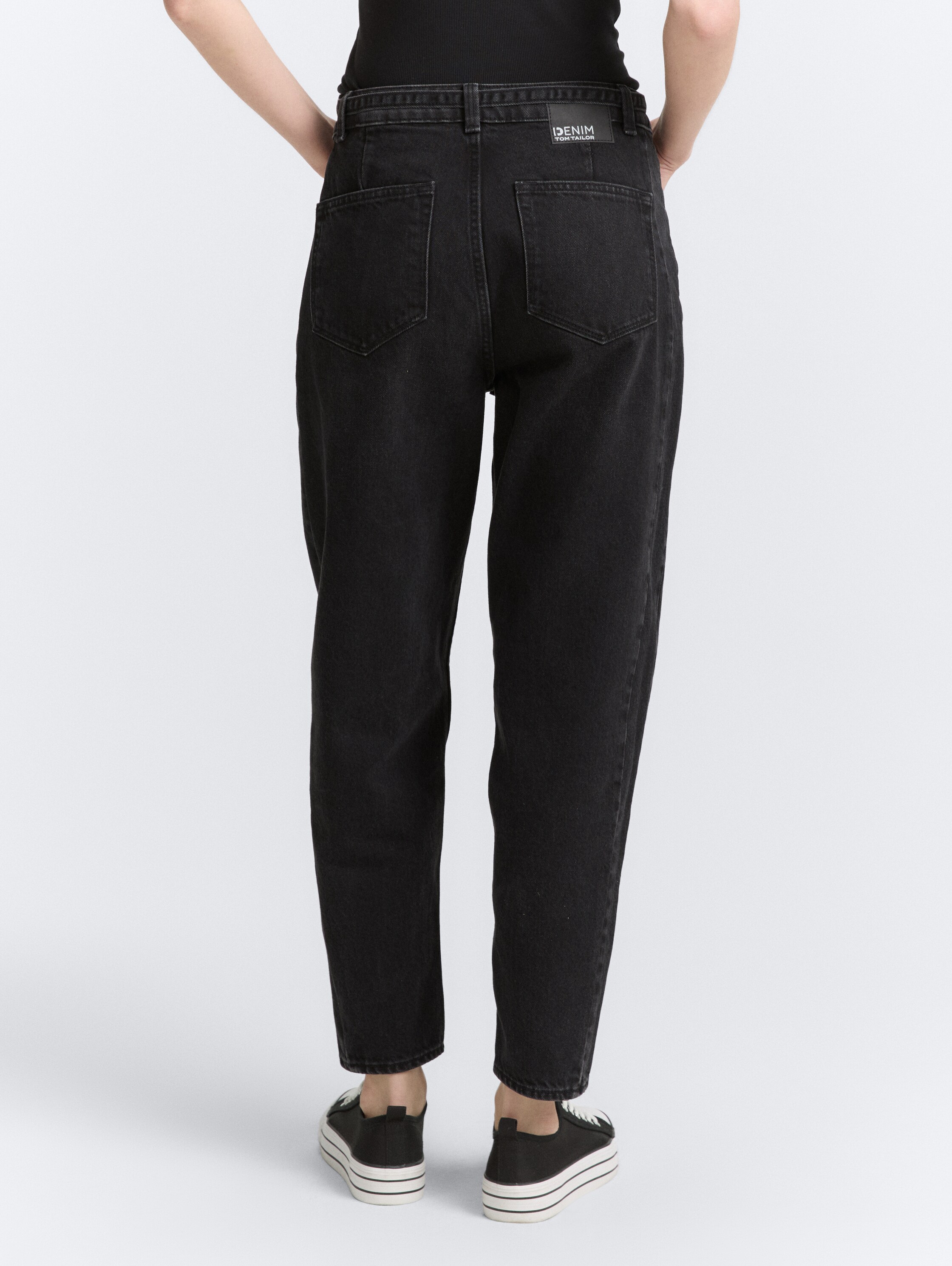 TTADEA BARREL Jeans mit Gürtel - black_denim - 