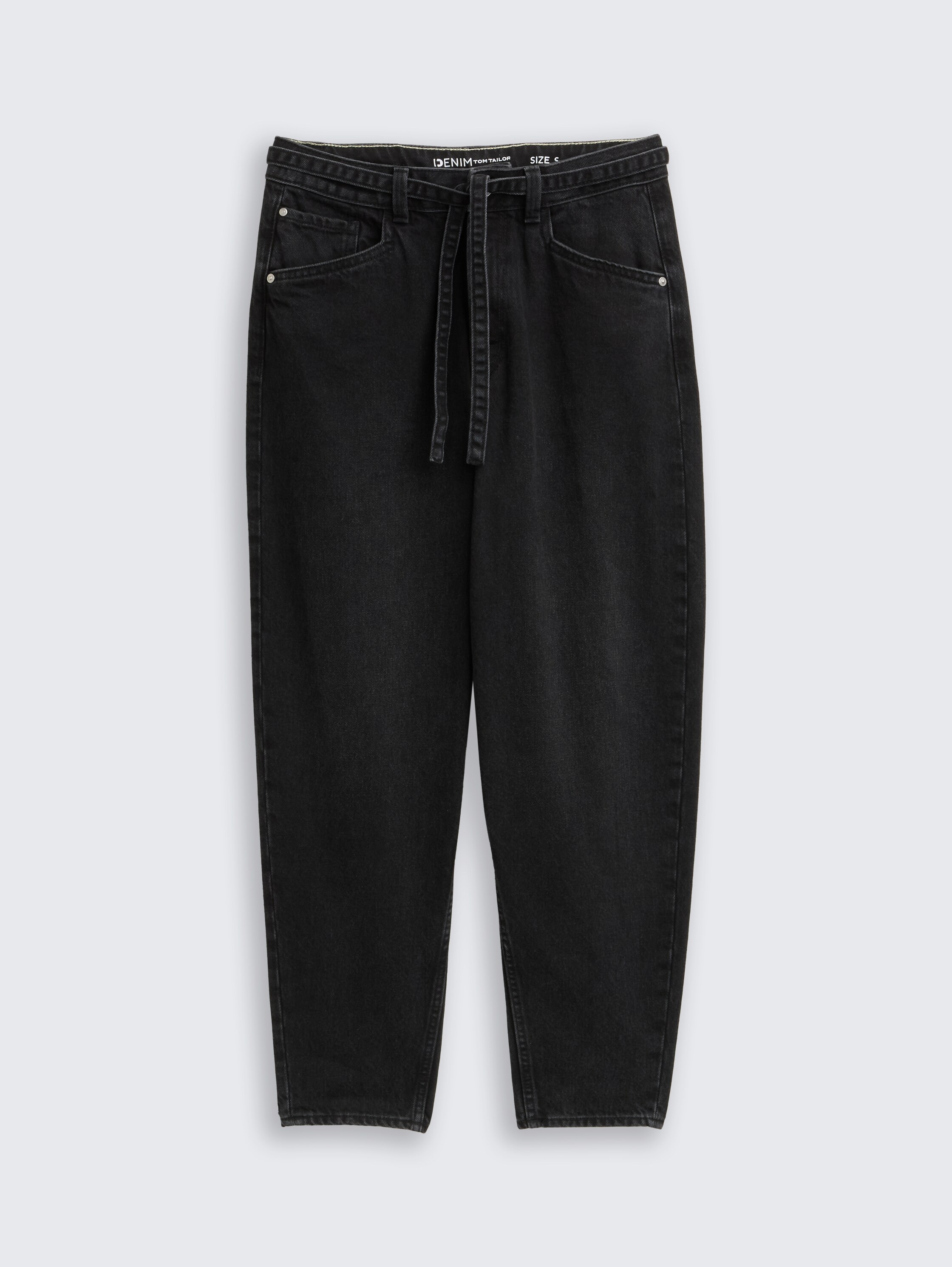 TTADEA BARREL Jeans mit Gürtel - black_denim - 