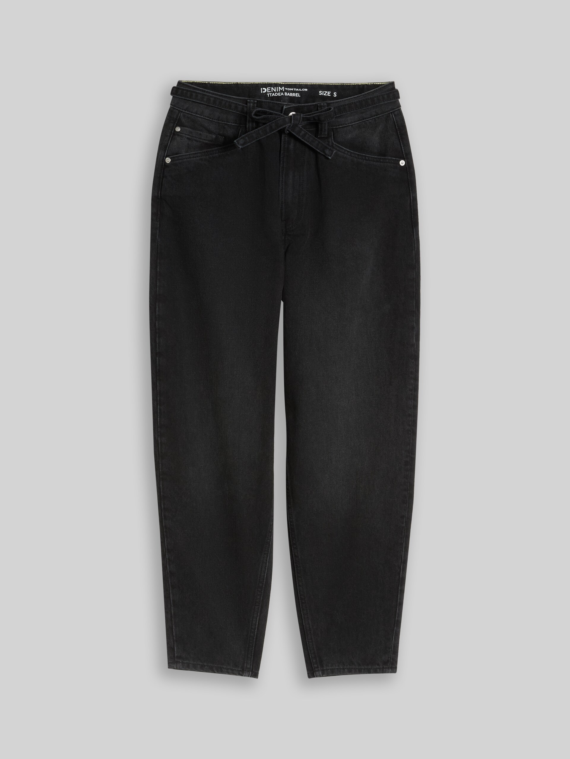 TTADEA BARREL Jeans mit Gürtel - dark stone black black denim - Vorder-Produkt-Ansicht
