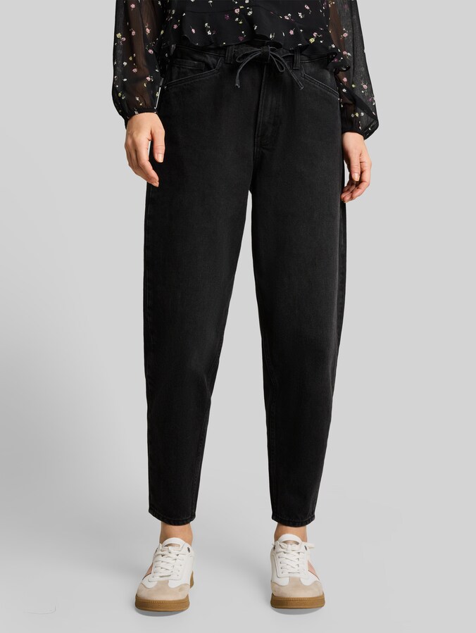 TTADEA BARREL Jeans mit Gürtel von Denim Female, dark stone black black denim