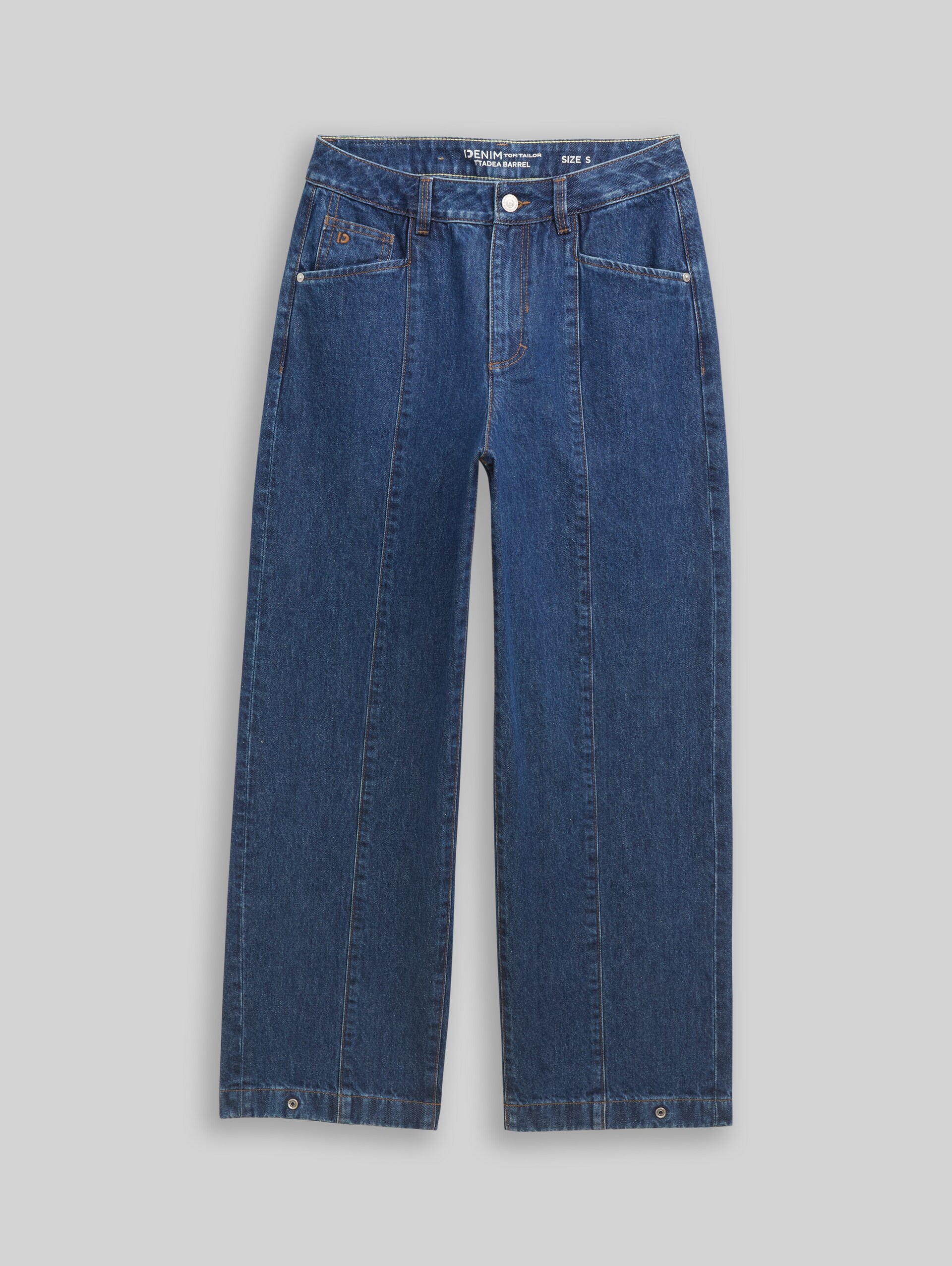 TTADEA BARREL Jean à ouverture de jambe ajustable - Clean Dark Stone Blue Denim - Vue de face du produit