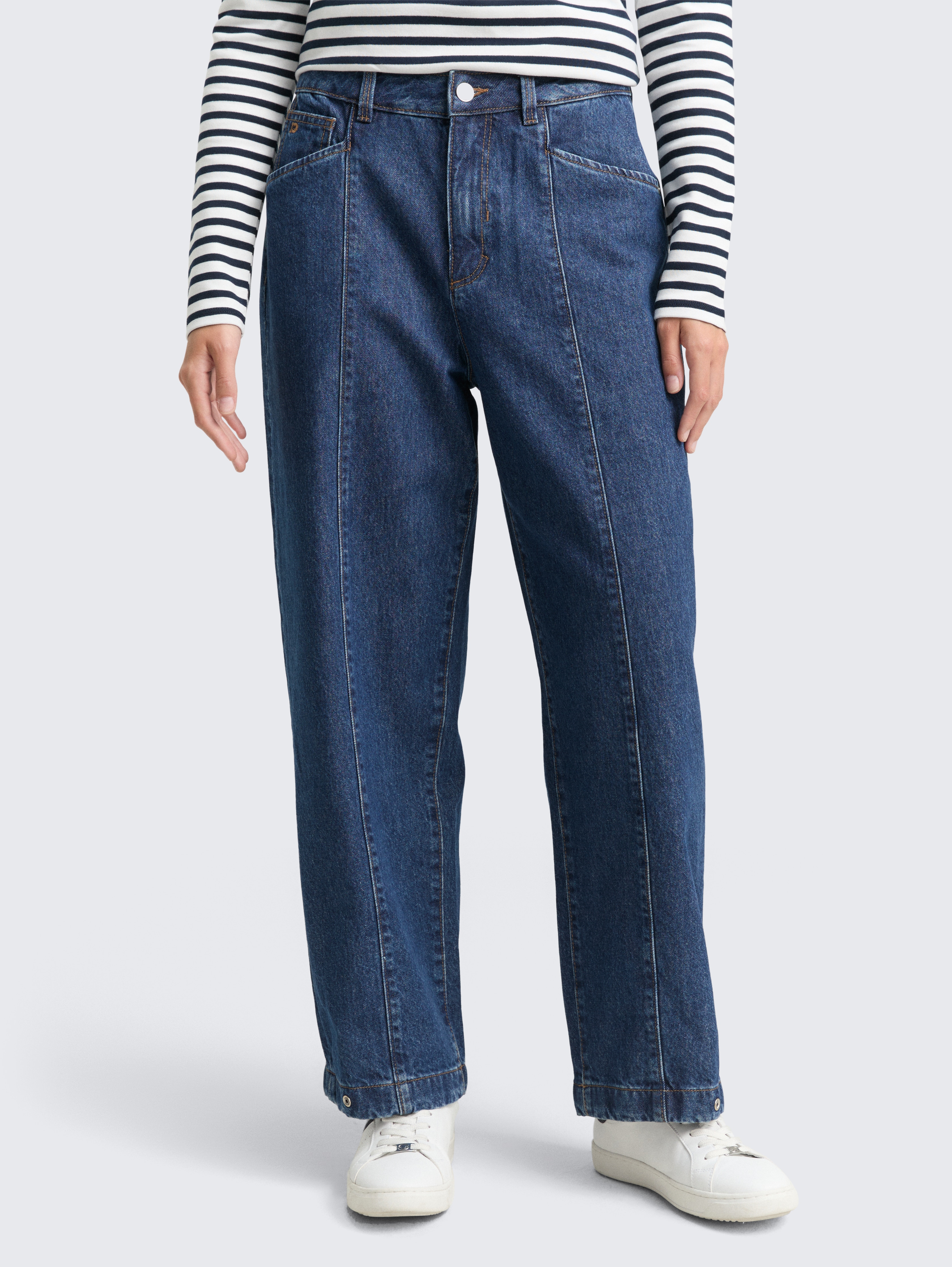TTADEA BARREL Jeans mit verstellbarer Beinöffnung von Denim Female, Clean Dark Stone Blue Denim
