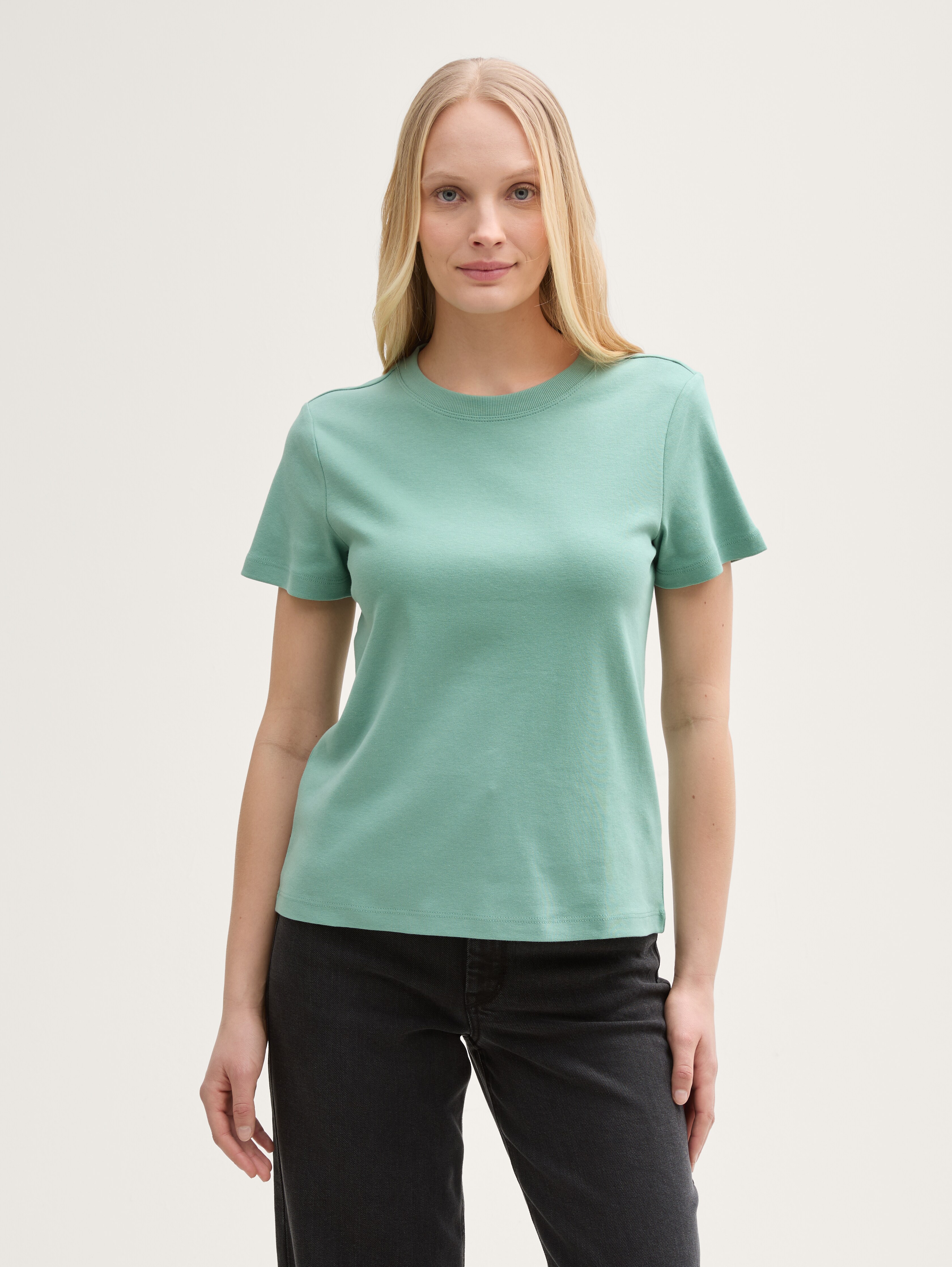 T-Shirt mit Rundhalsausschnitt von Women, Faded Green