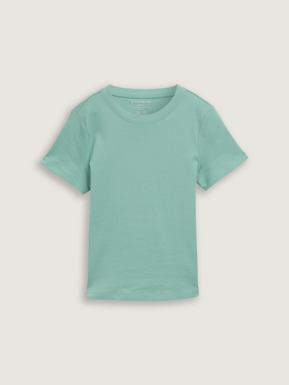 T-shirt with round neckline - Faded Green - Front product view