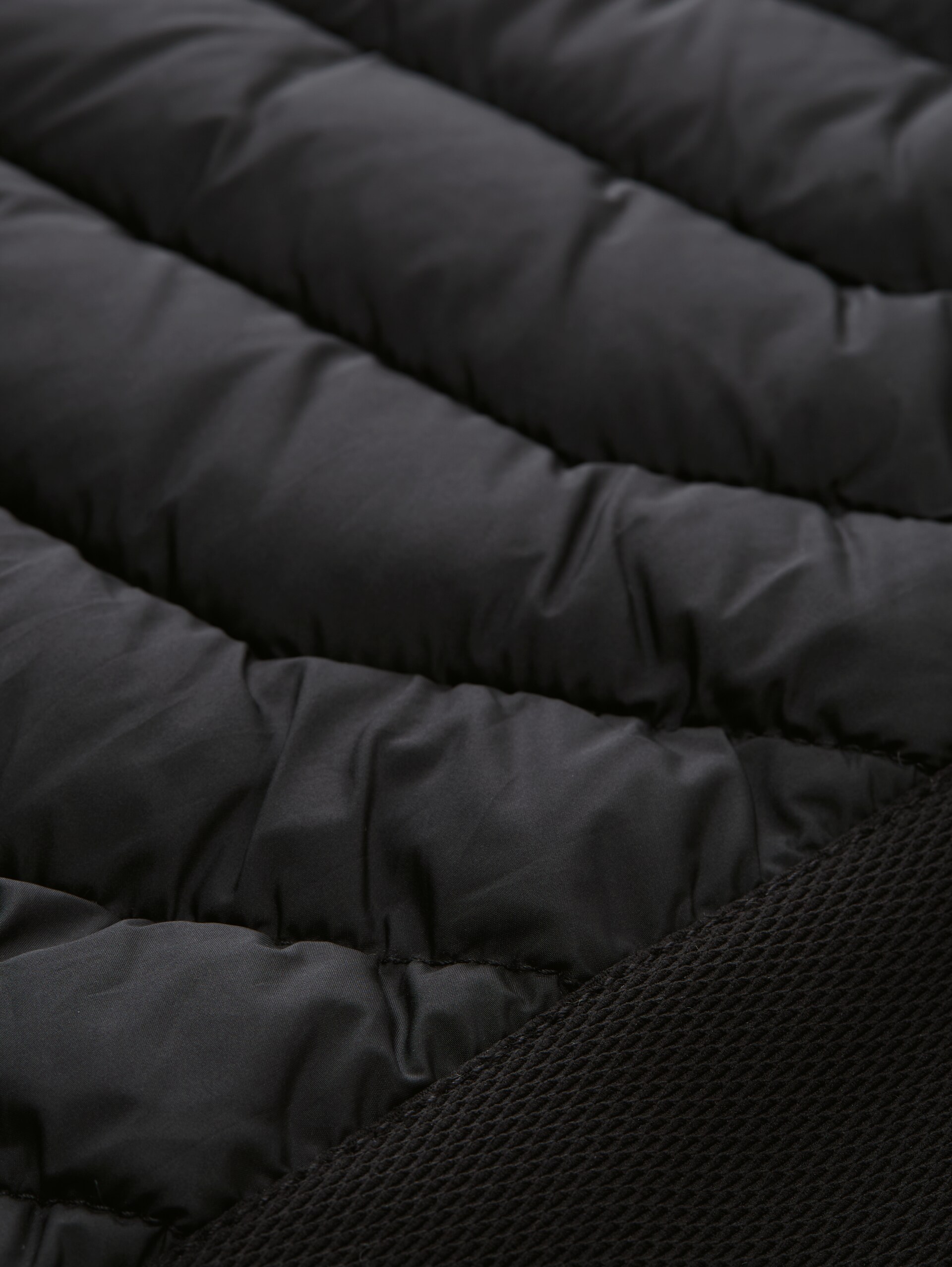Lightweight hybrid quilted jacket - Black - Product detail view