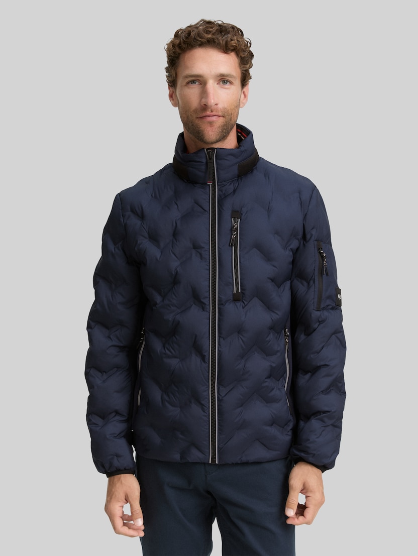Hybrid Steppjacke mit verstaubarer Kapuze von Men, sky captain blue