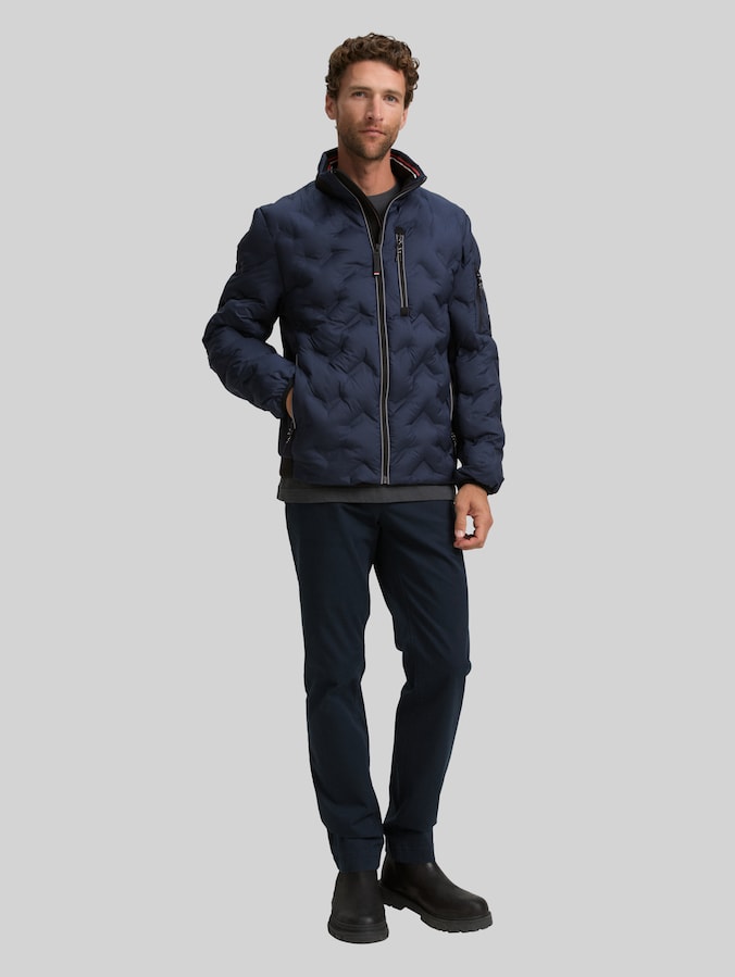 Hybrid Steppjacke mit verstaubarer Kapuze von Men, sky captain blue