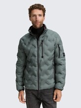 Hybrid Steppjacke mit verstaubarer Kapuze - washed jasper green - Model-Vorderansicht