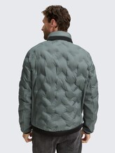 Hybrid Steppjacke mit verstaubarer Kapuze - washed jasper green - Model-Rückansicht