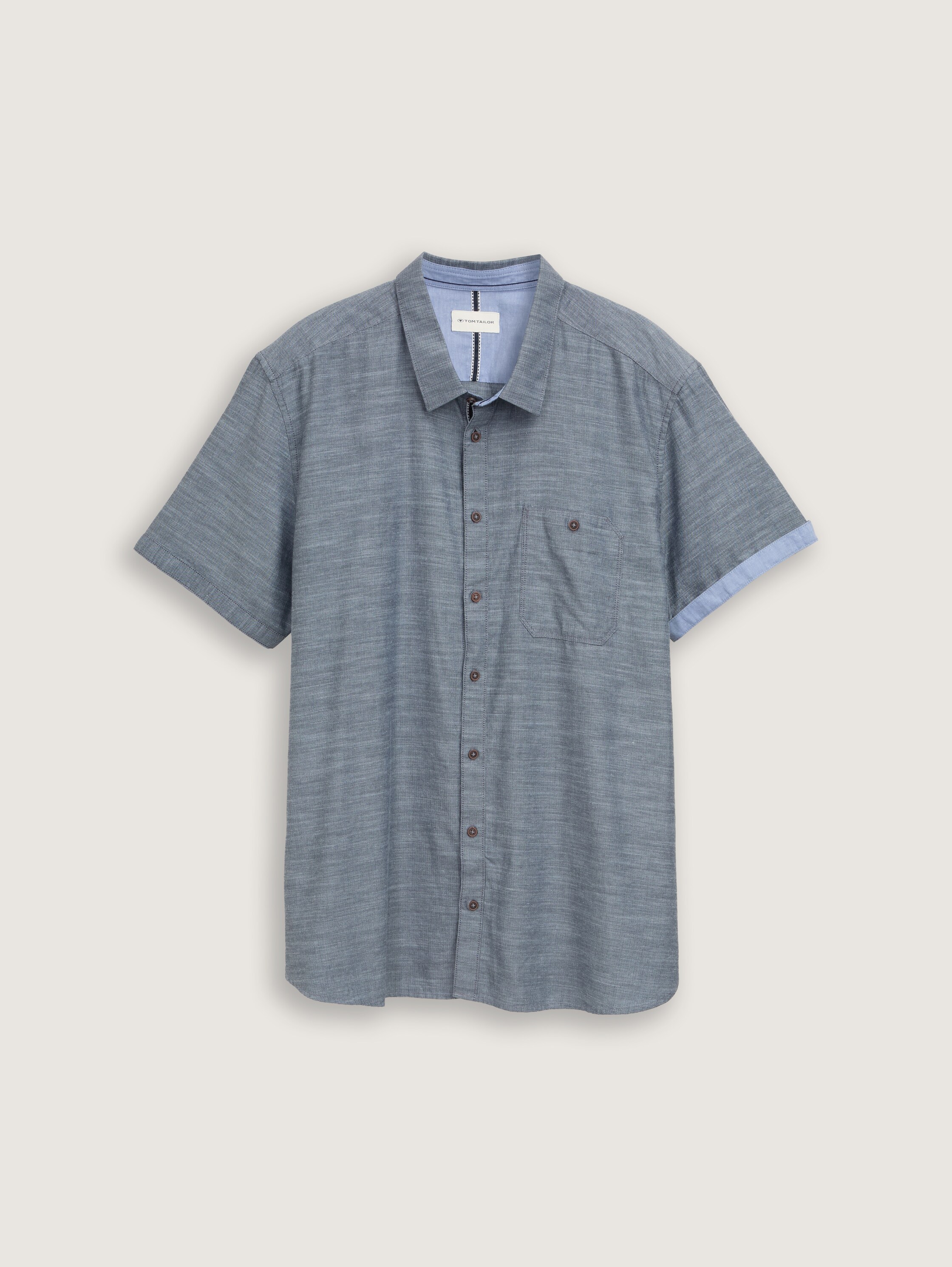 Plus Size - Kurzarmhemd mit Brusttasche - sky_captain_zigzag_structure - 