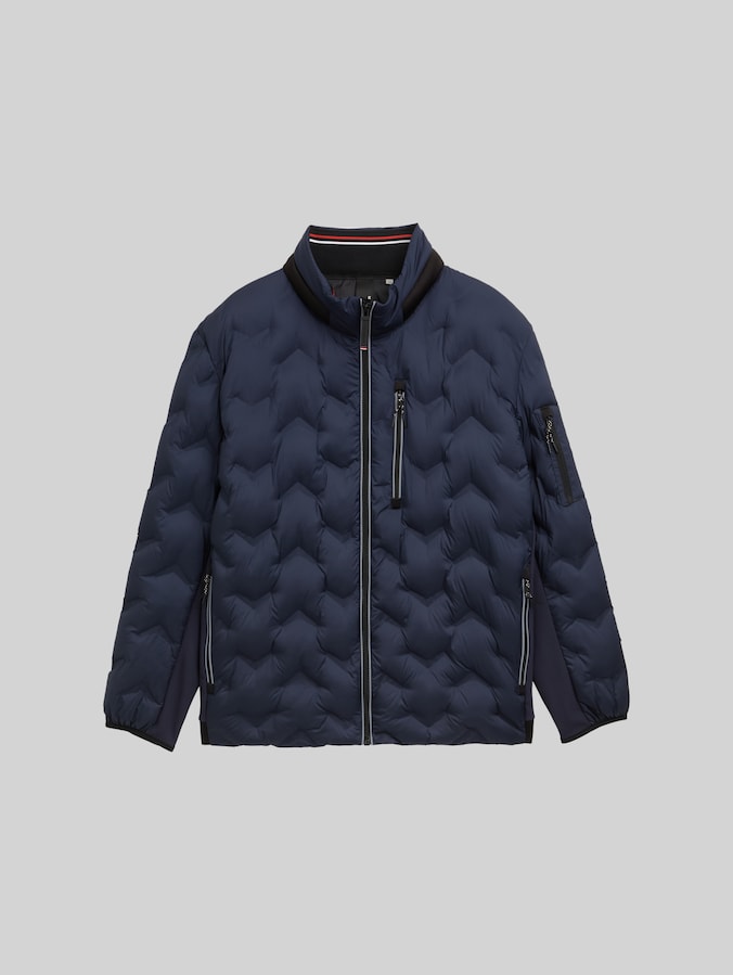 Plus Size - Hybrid Lightweight Steppjacke mit verstaubarer Kapuze von Men Plus Size, sky captain blue