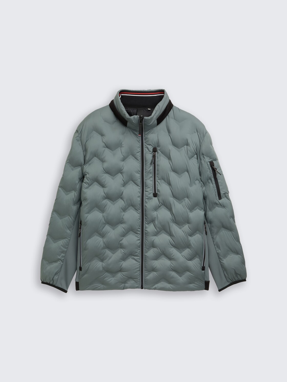 Plus Size - Hybrid Lightweight Steppjacke mit verstaubarer Kapuze - washed jasper green - Vorder-Produkt-Ansicht