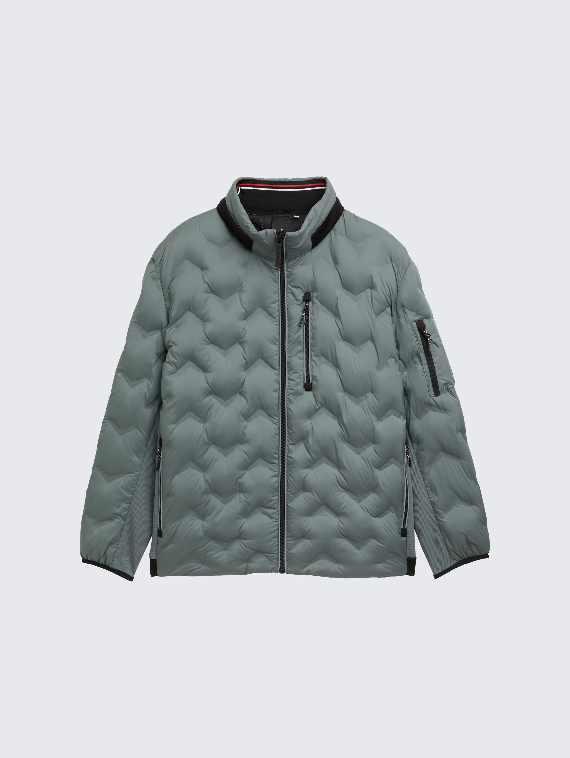 Plus Size - Hybrid Lightweight Steppjacke mit verstaubarer Kapuze - washed jasper green - Vorder-Produkt-Ansicht