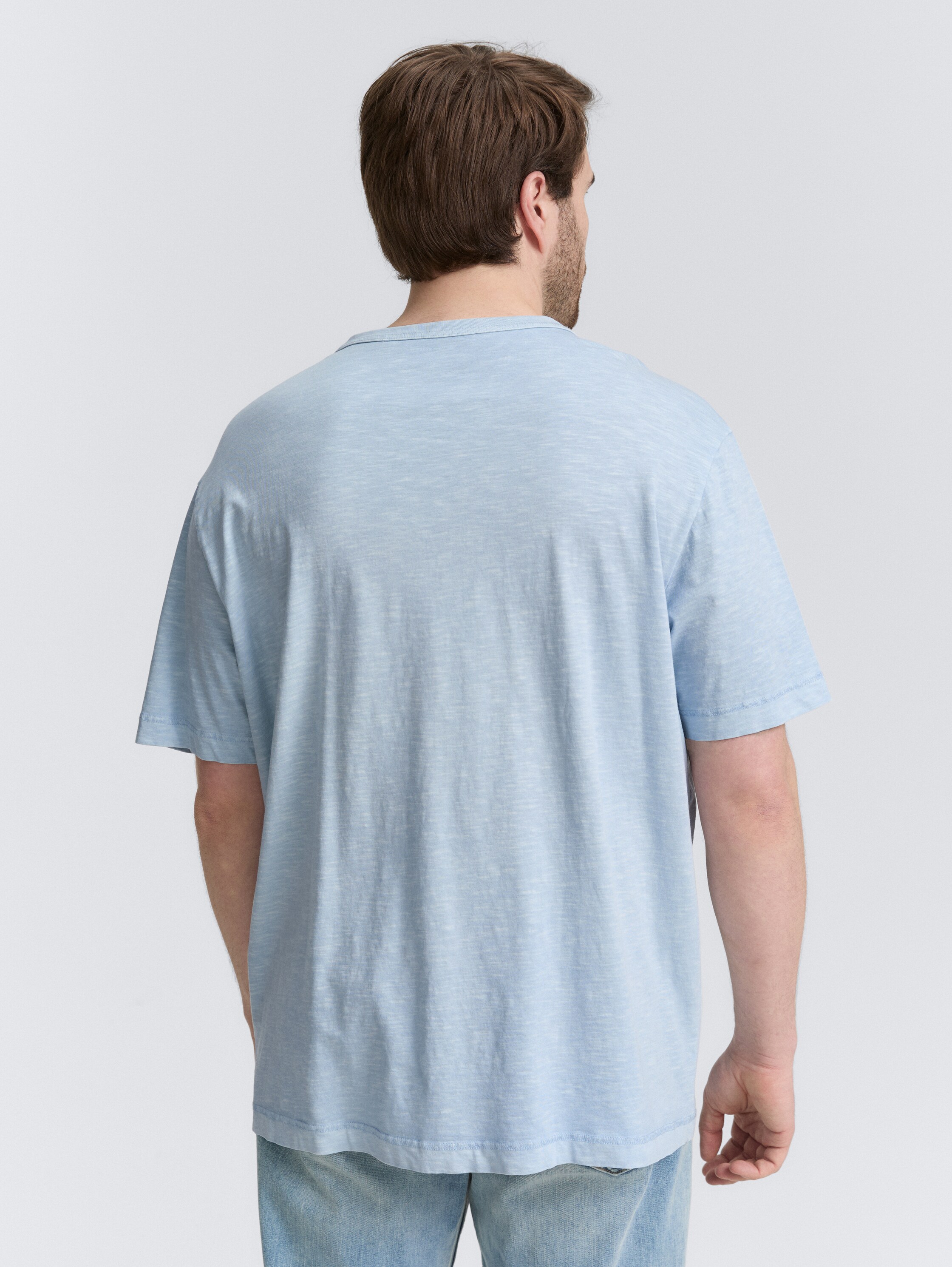 Plus Size - Henley T-Shirt mit Print - light_powder_blue - 