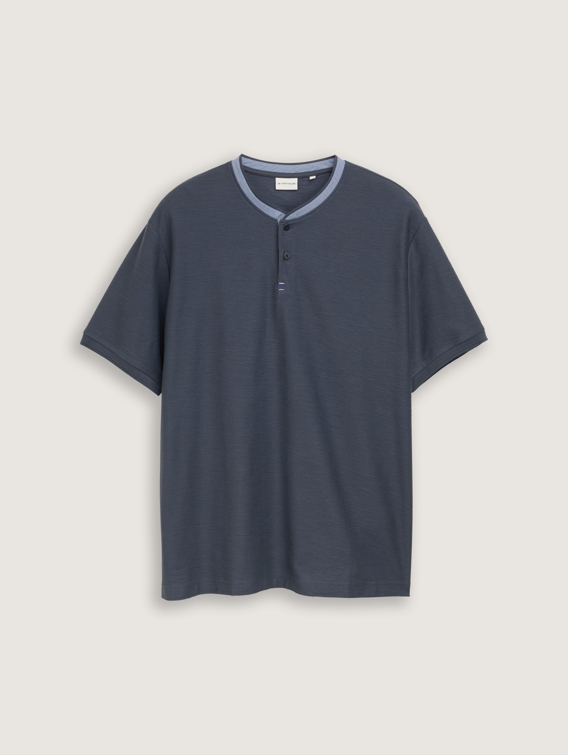 Plus Size - Poloshirt mit Stehkragen - blueish_grey - 