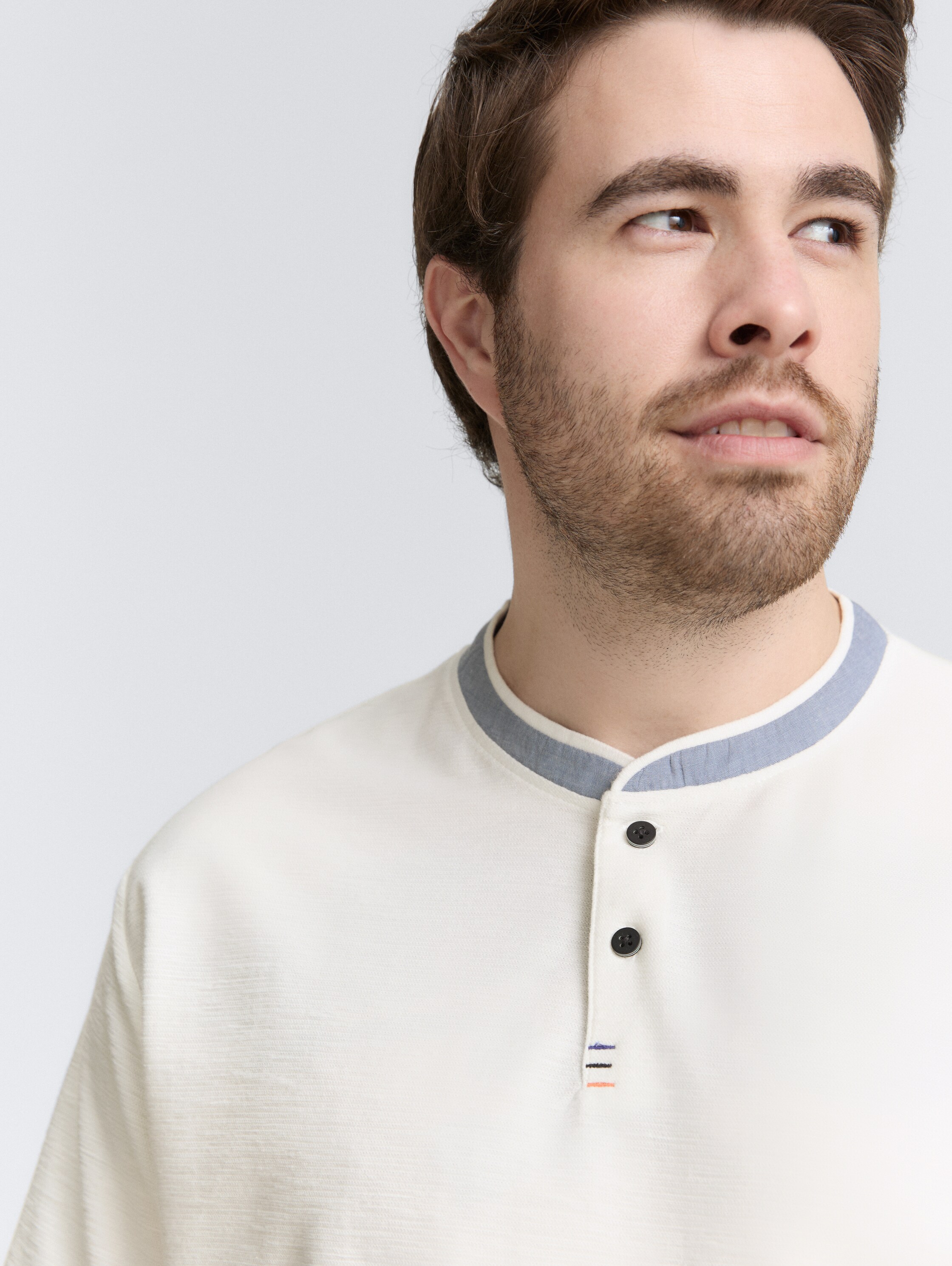 Plus Size - Poloshirt mit Stehkragen - off_white_1 - 