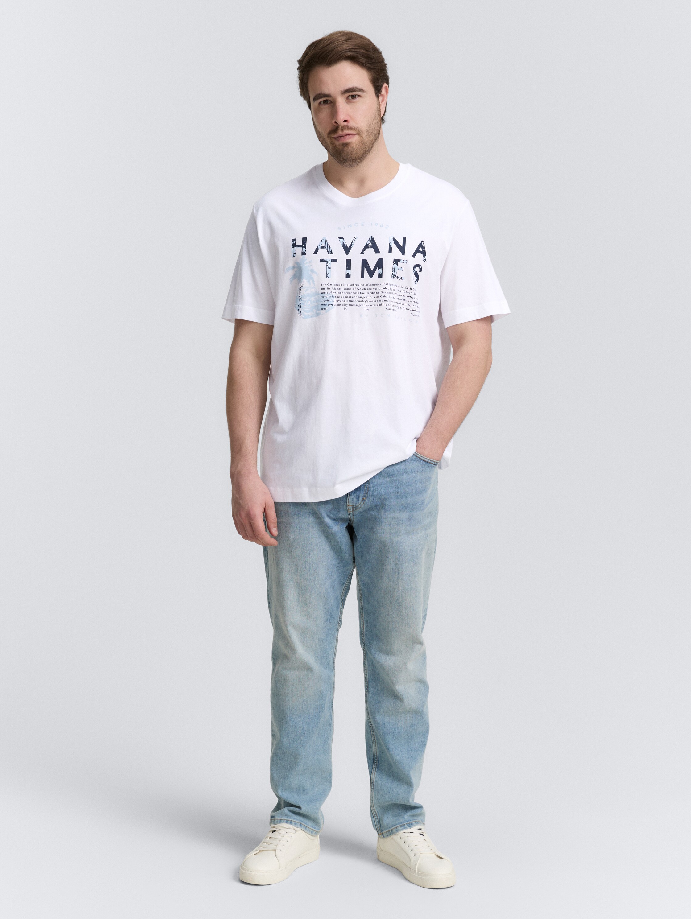 Plus Size -T-Shirt mit Print - white - 