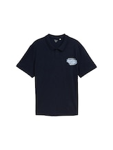 Not Selected, Plus Size - Cotton polo shirt with print by , blue