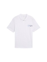 Selected, Plus Size - Cotton polo shirt with print by Tom Tailor, white