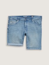 Plus Size - TTPLUS REGULAR FIT Jeans Shorts - Used Light Stone Blue Denim - Vorder-Produkt-Ansicht