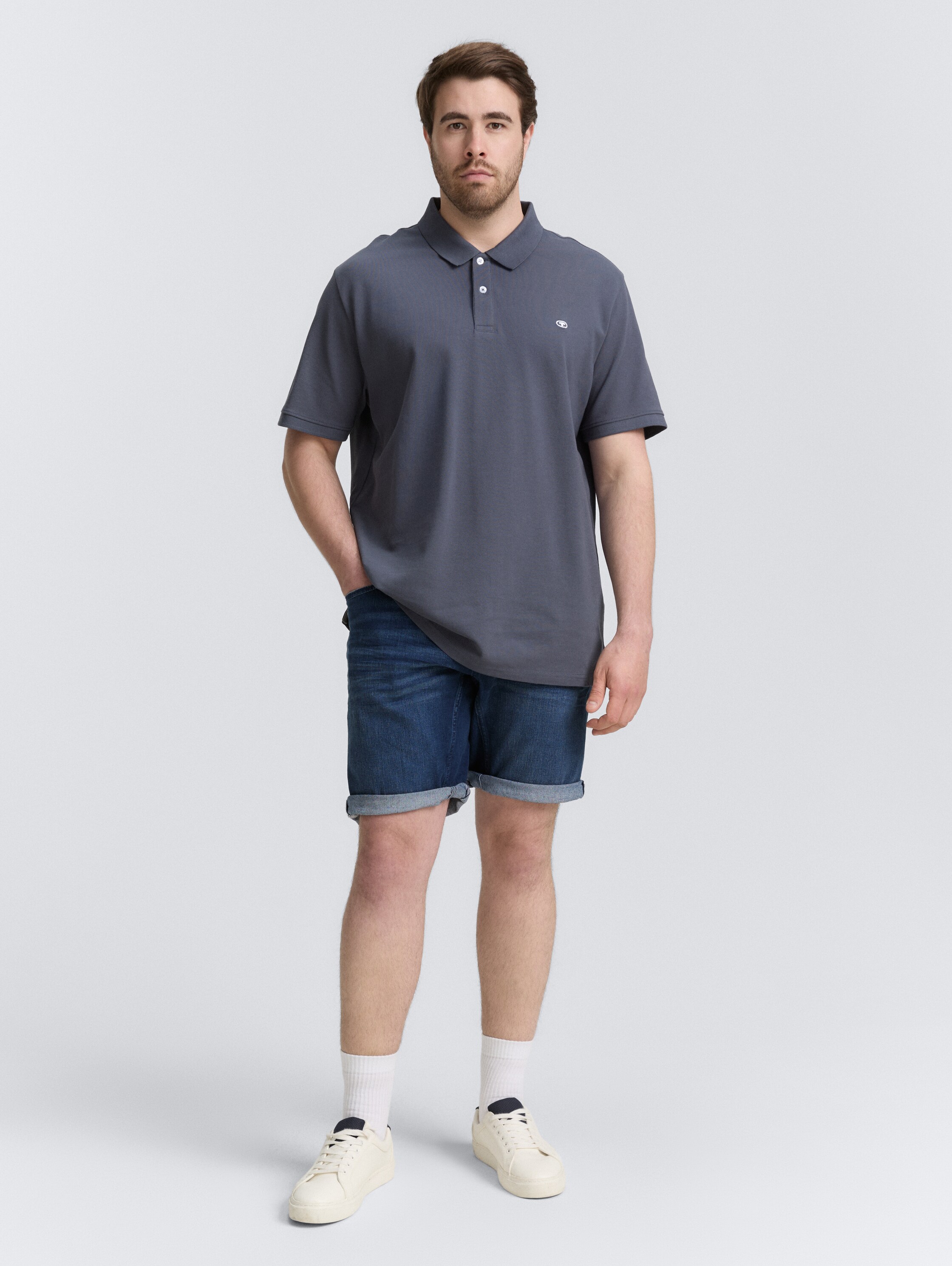 Plus Size - TTPLUS REGULAR FIT Jeans Shorts - used_dark_stone_blue_denim - 