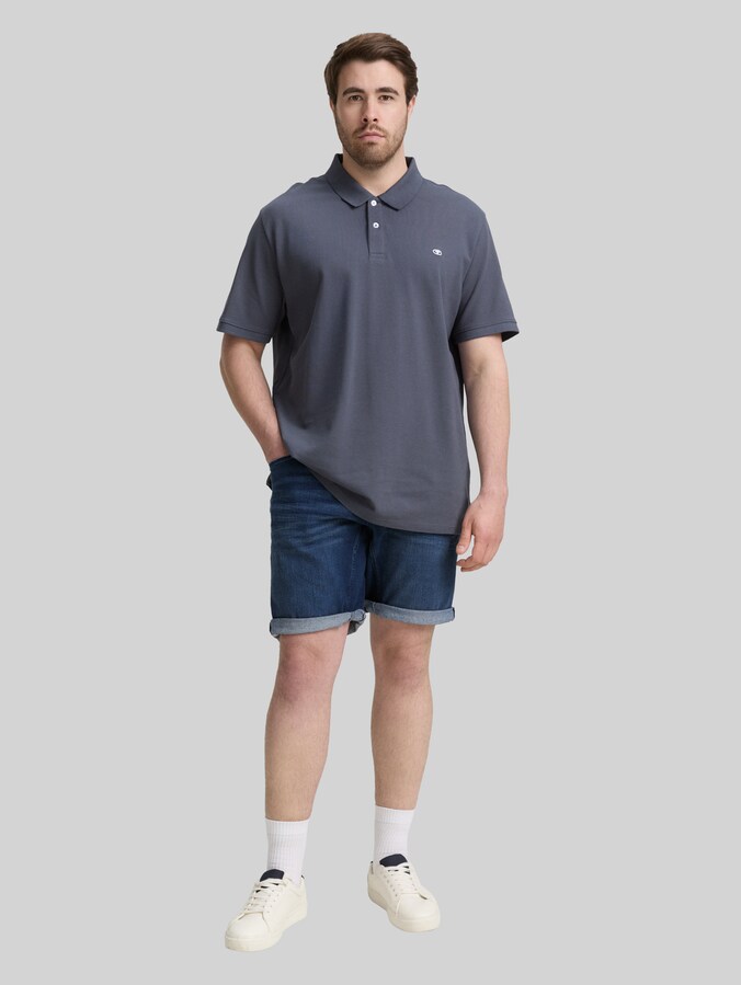 Plus Size - TTPLUS REGULAR FIT Jeans Shorts von Men Plus Size, Used Dark Stone Blue Denim