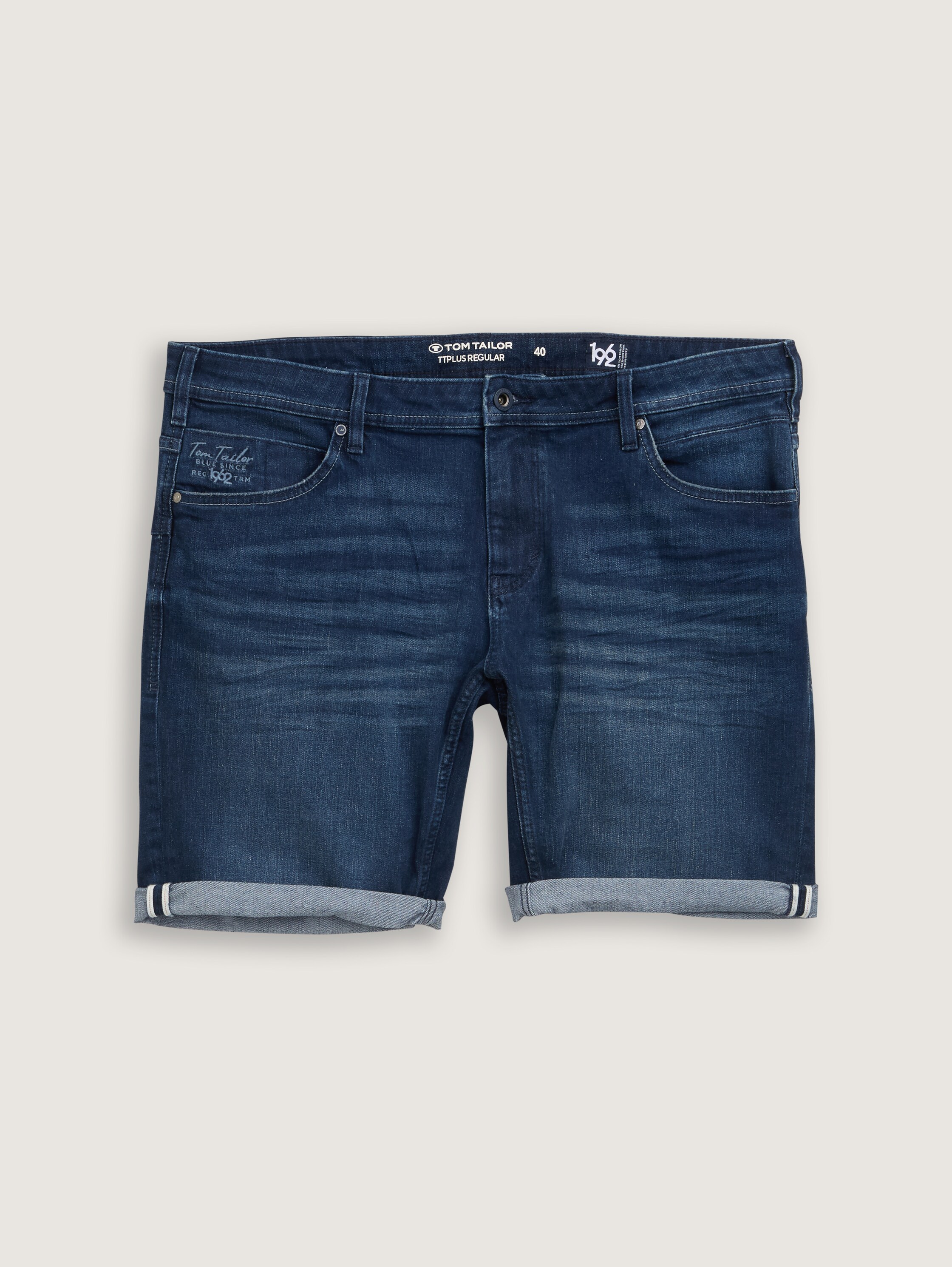 Plus Size - TTPLUS REGULAR FIT Jeans Shorts - used_dark_stone_blue_denim - 