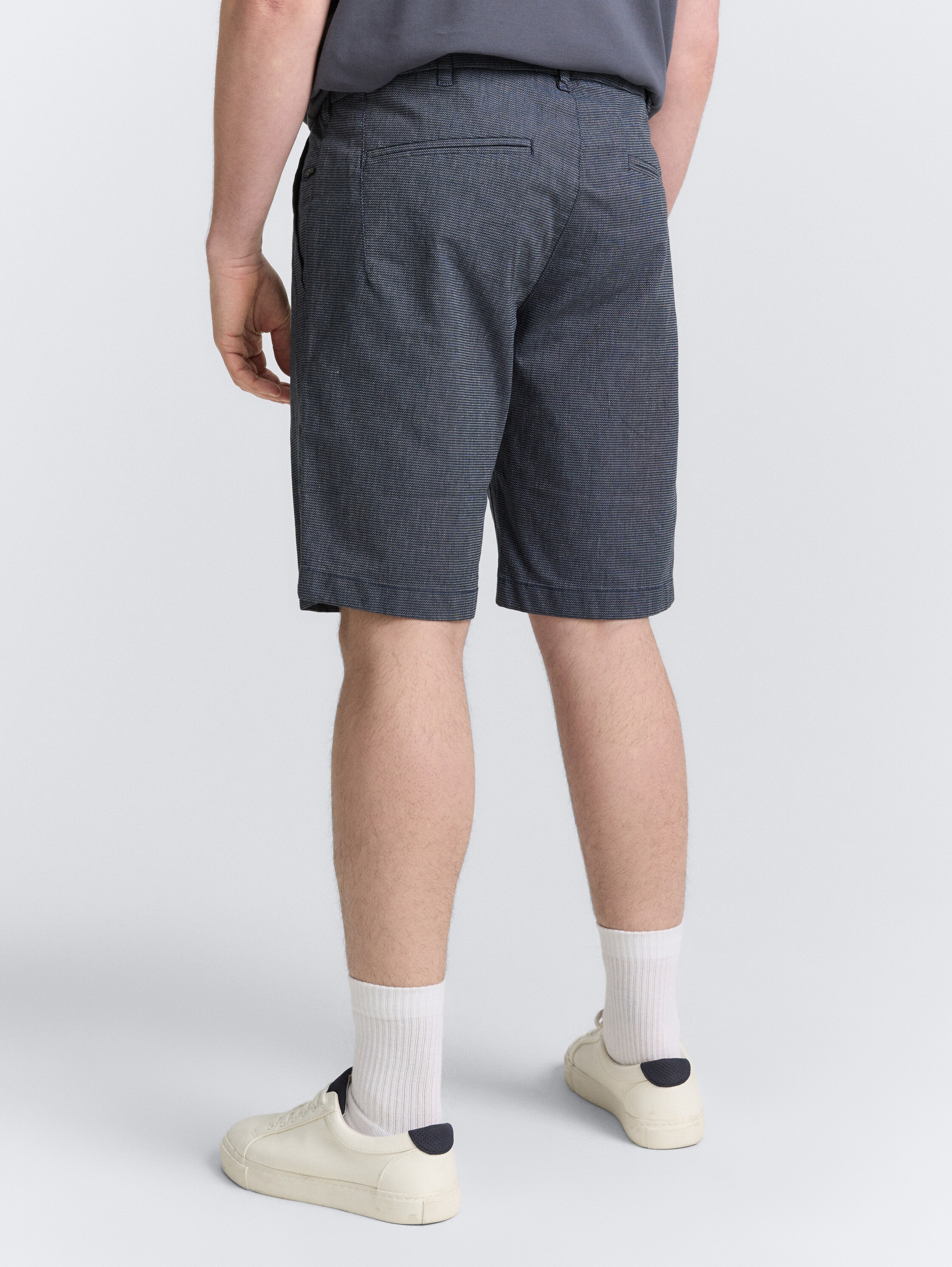 Plus Size - Regular Chino Shorts aus Baumwolle - navy_blue_white_structure - 