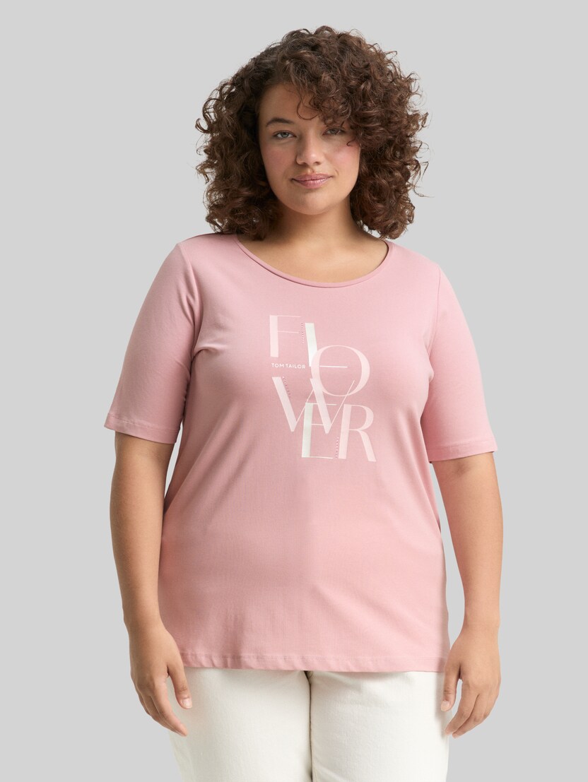 Plus Size - T-Shirt mit Print von Women Plus Size, Morning Pink