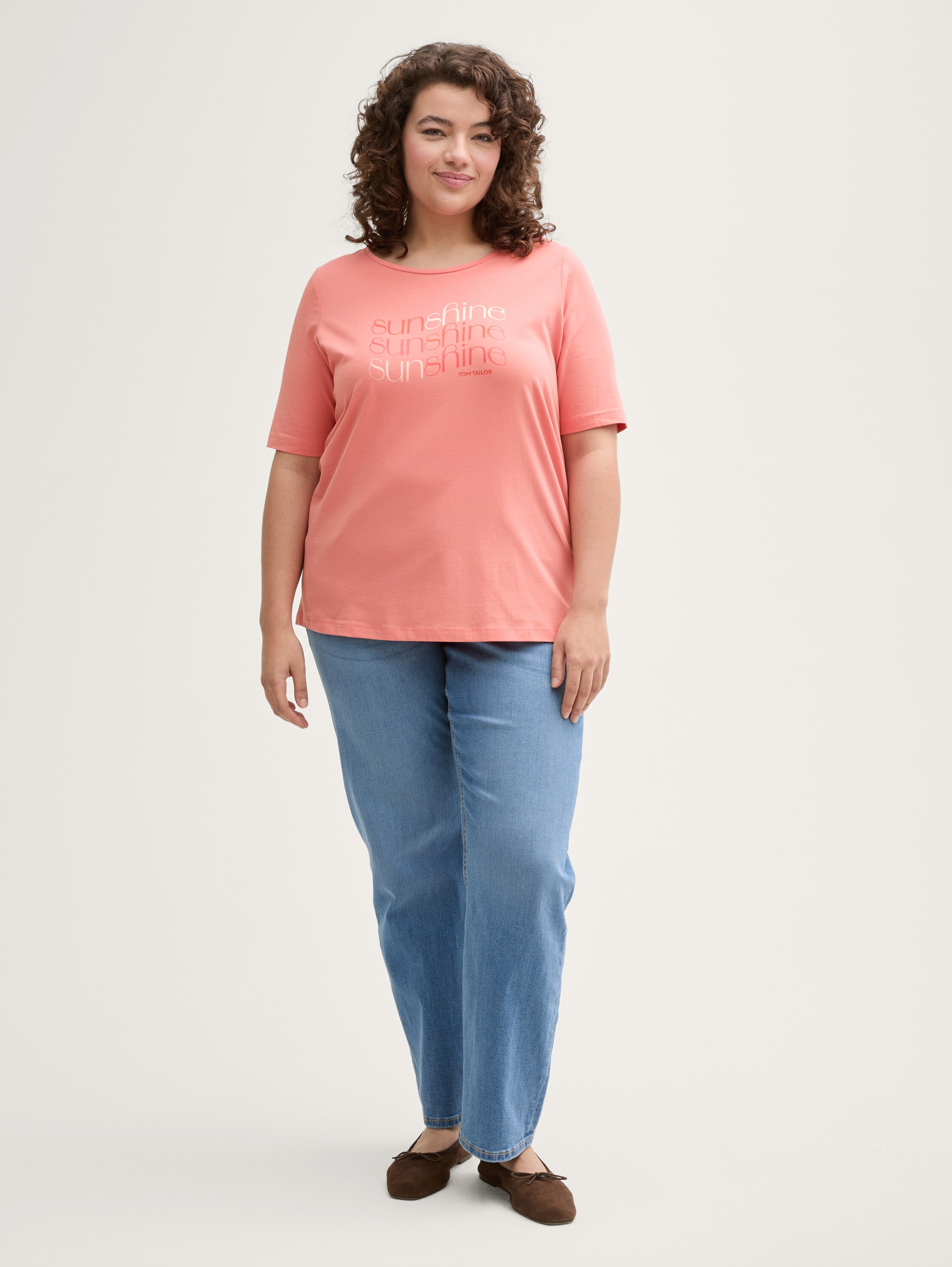 Plus Size - T-Shirt mit Print - rosewood_pink - 