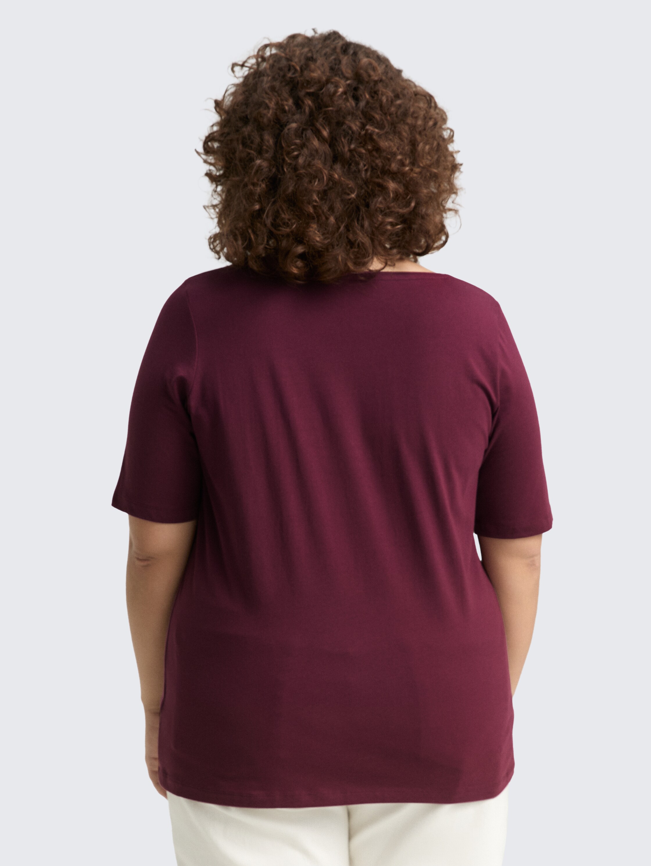 Plus Size - T-Shirt mit Print - bordeaux_red - 