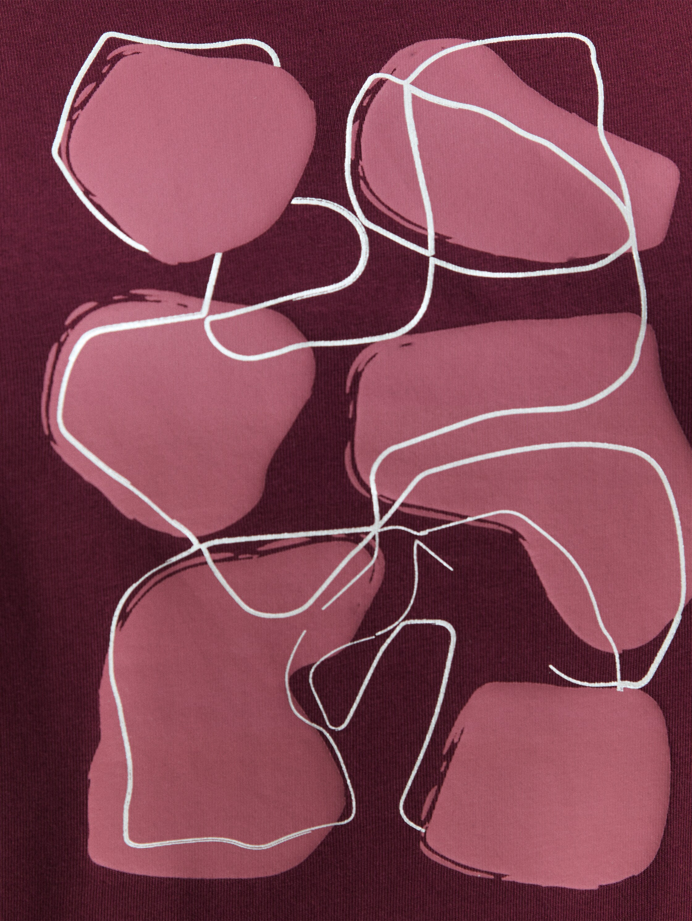 Plus Size - T-Shirt mit Print - bordeaux_red - 