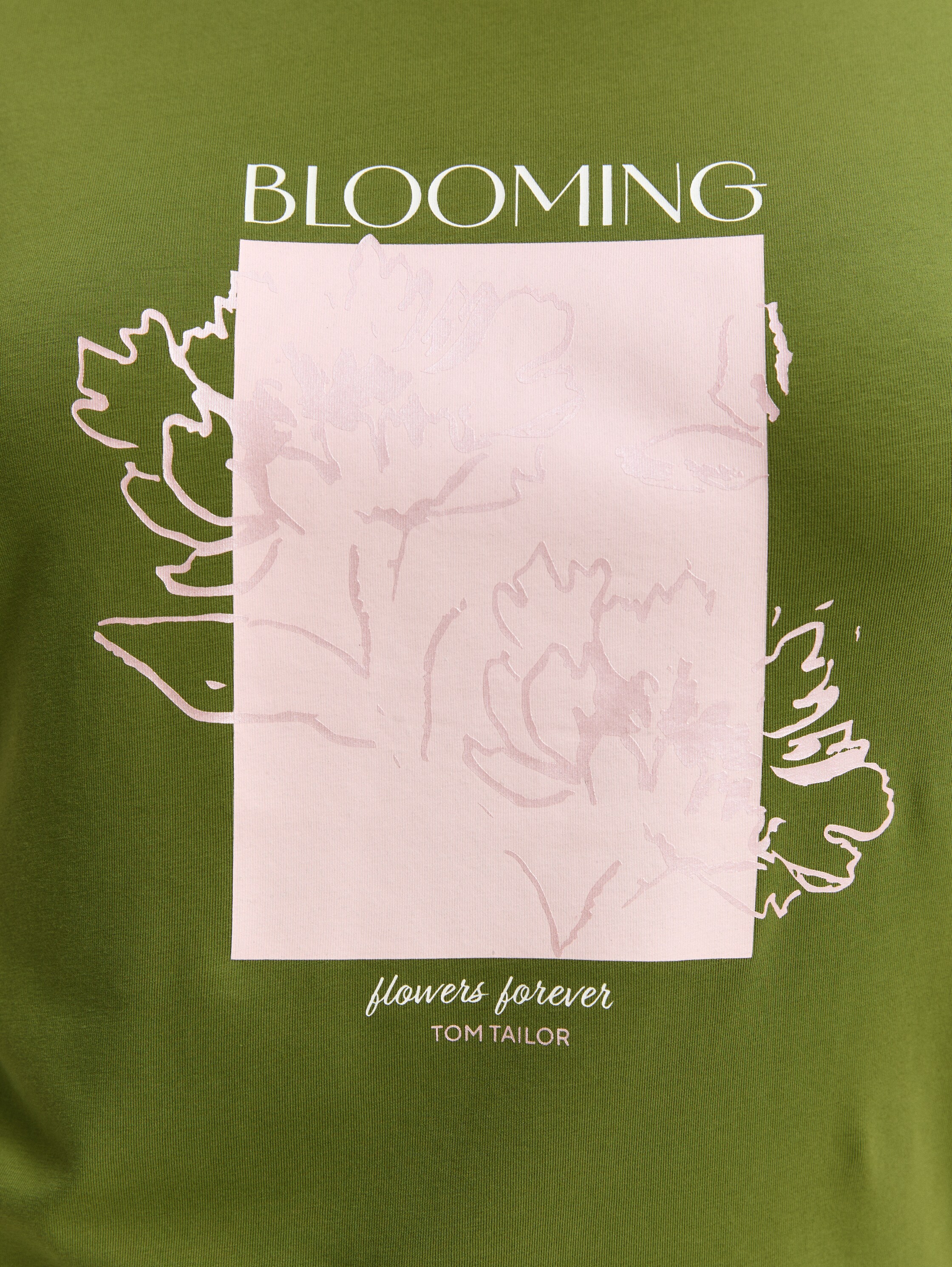 Plus Size - T-Shirt mit Print - deep ivy green - Detail-Model-Ansicht