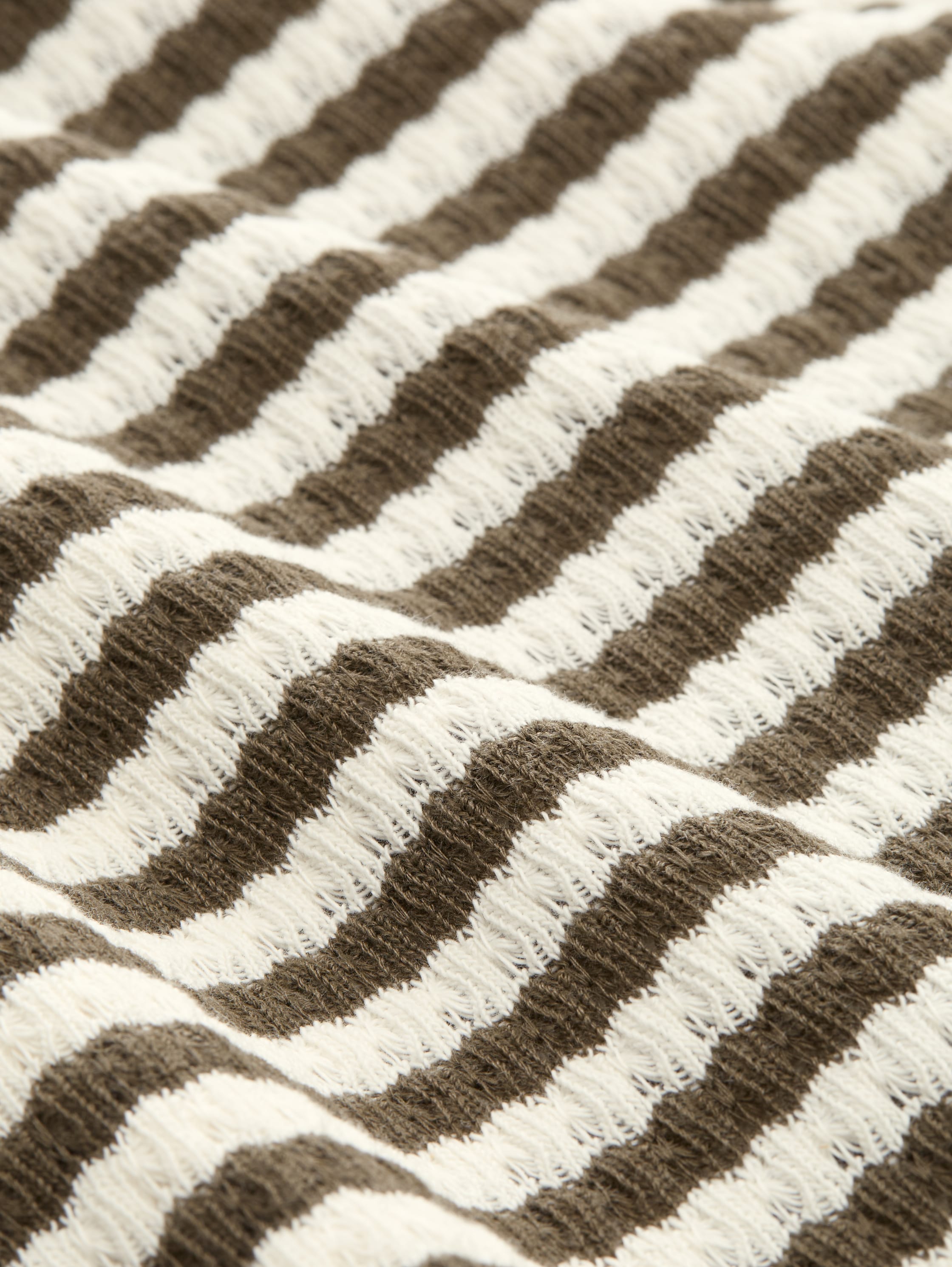 Wide leg knitted trousers - olive_white_stripe -