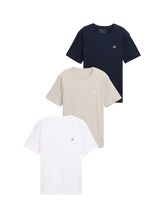Sélectionné, T-shirts en pack de 3 par Tom Tailor, blanc