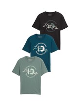 Geselecteerd, T-shirt met print in een set van 3 door Tom Tailor, groen