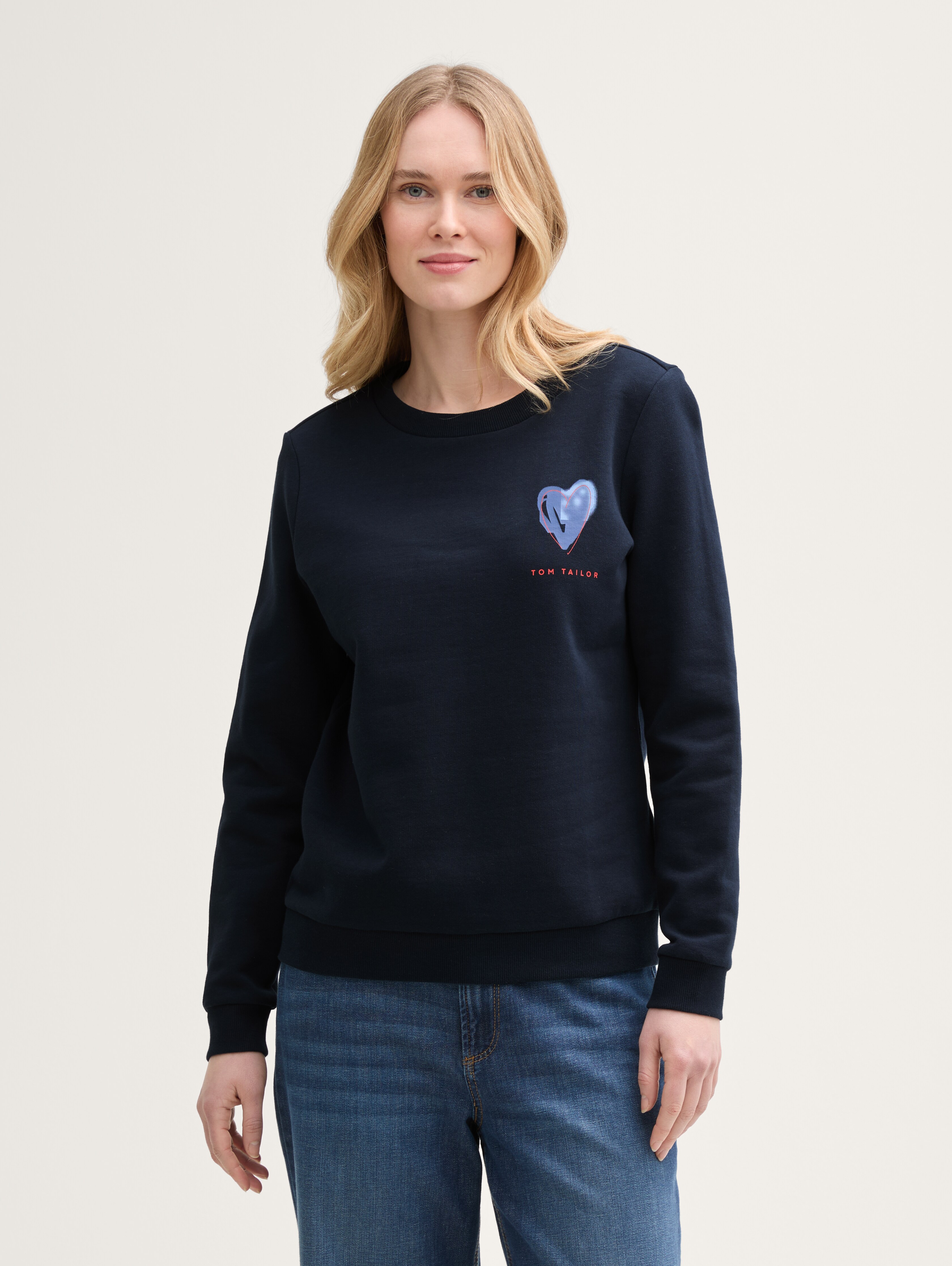 Loose Fit Sweatshirt mit Print von Women, sky captain blue